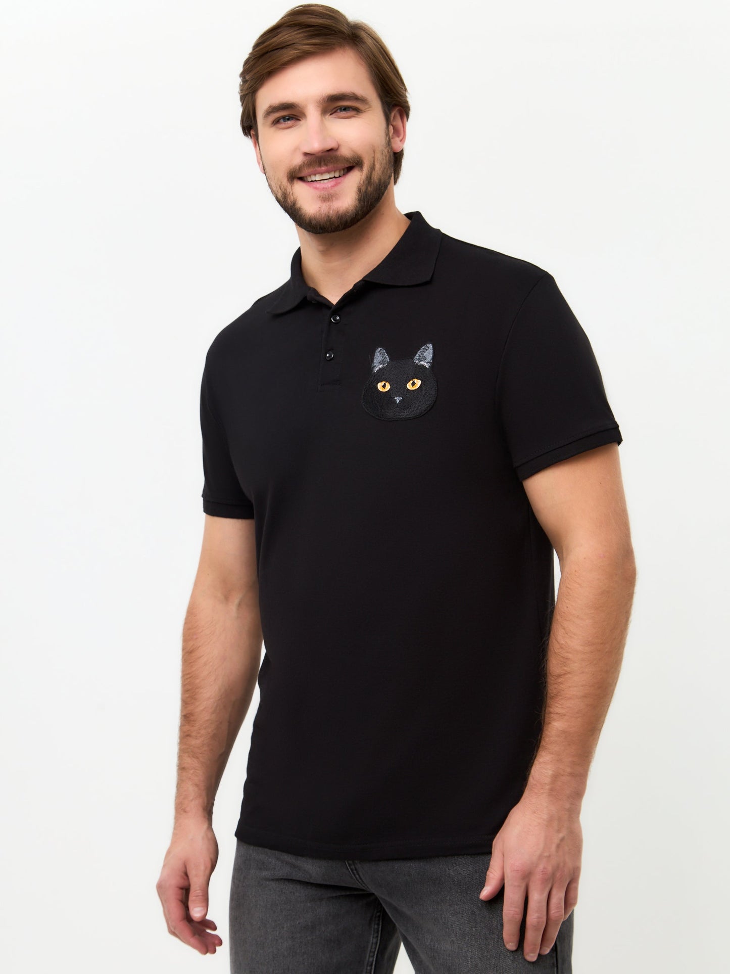 Black Polo T-shirt CAT