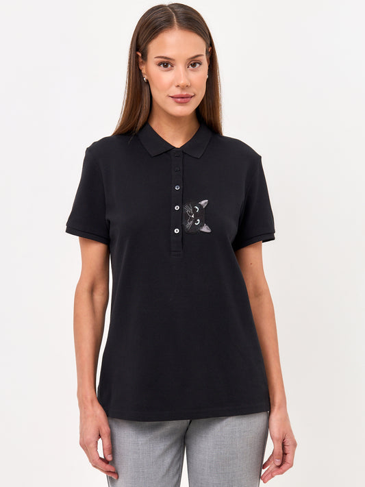 Camiseta estampada negra DANDY CAT