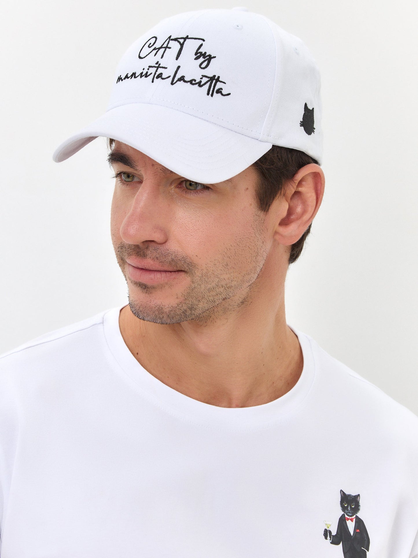 White Cap with LOGO CAT