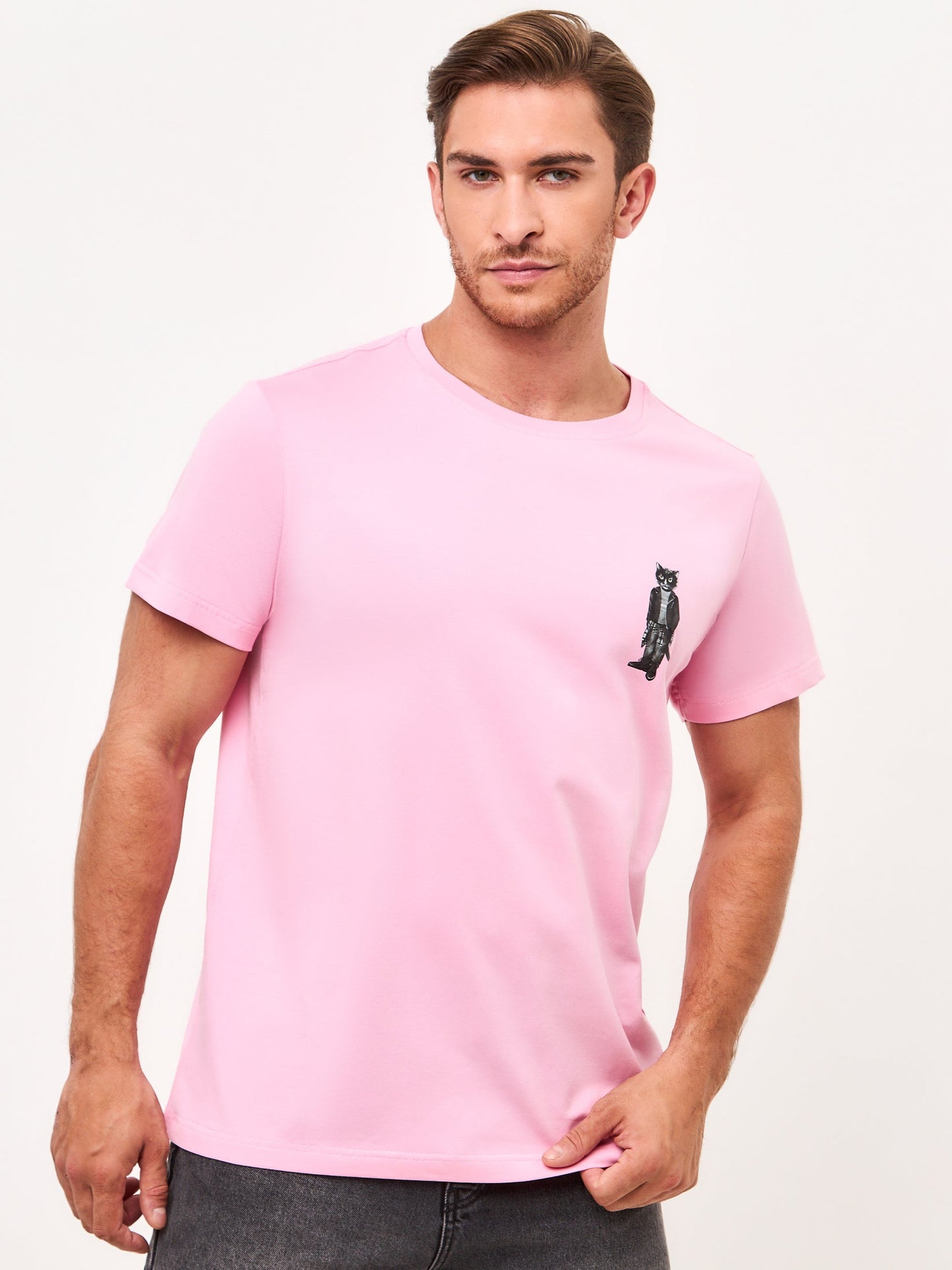 Pink Printed T-shirt ROCKER CAT