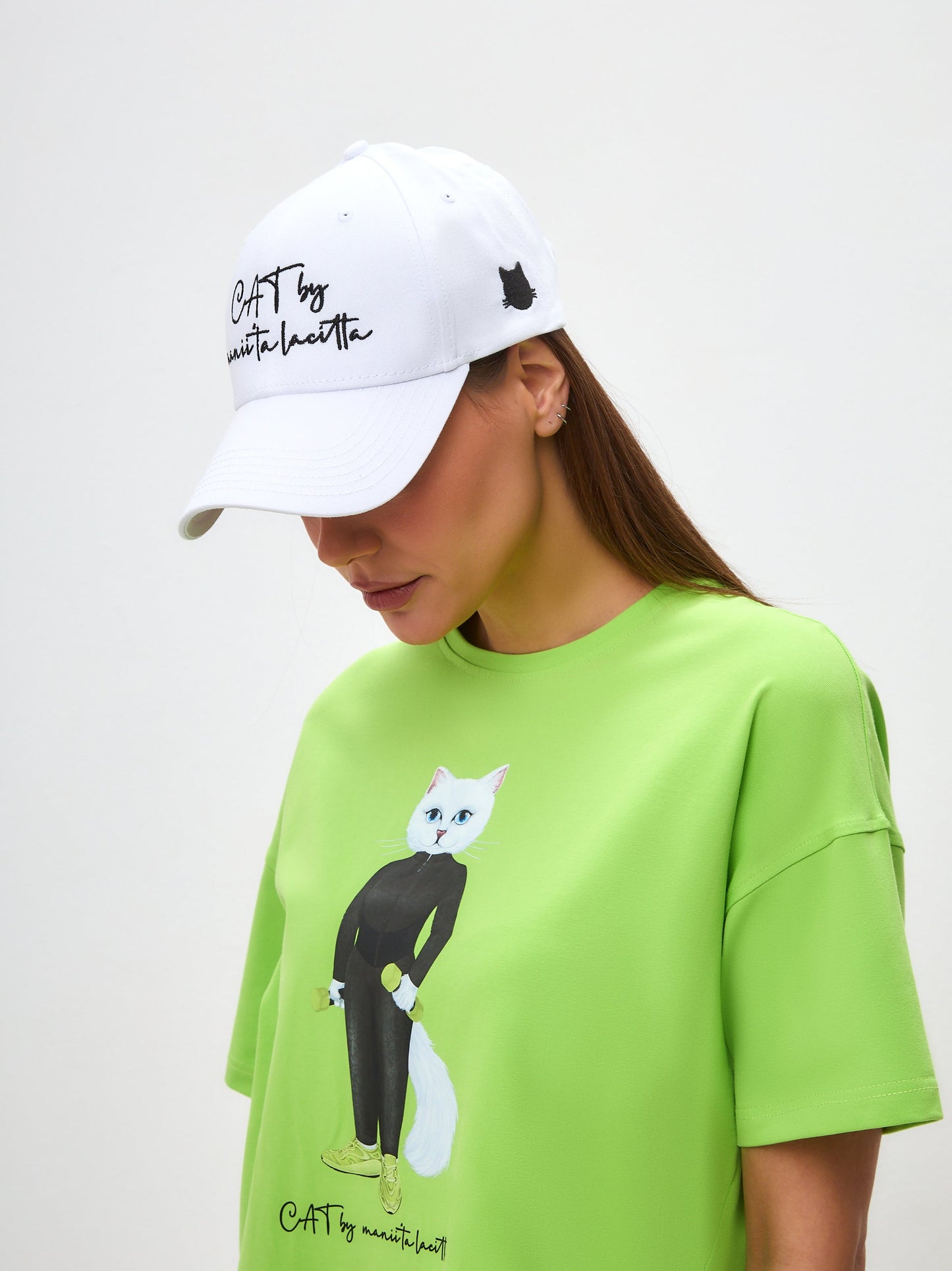 White Cap with LOGO CAT