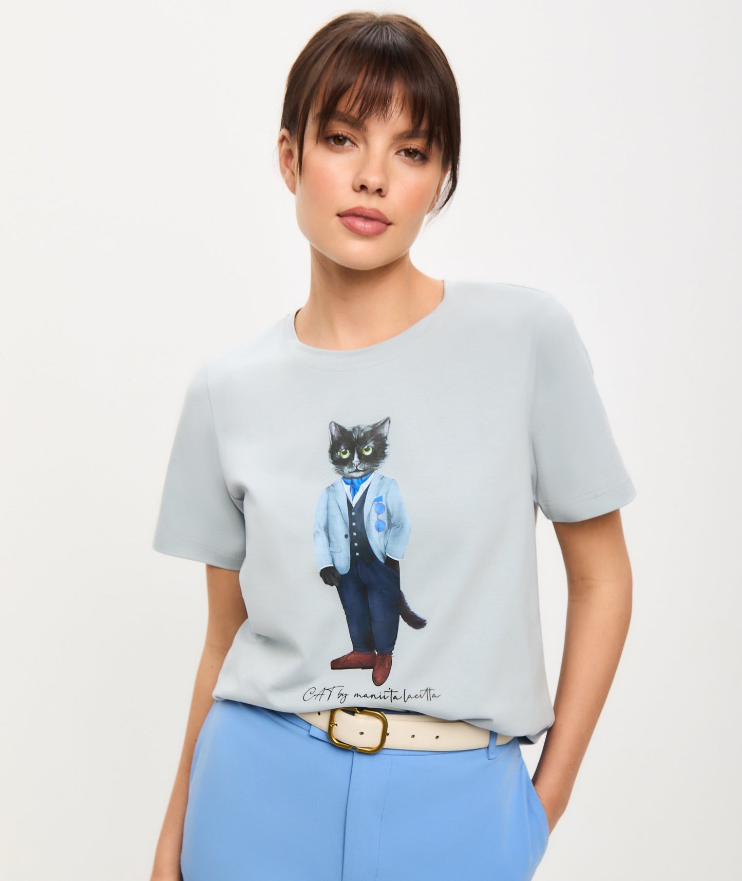 Grey Printed T-shirt SUIT CAT