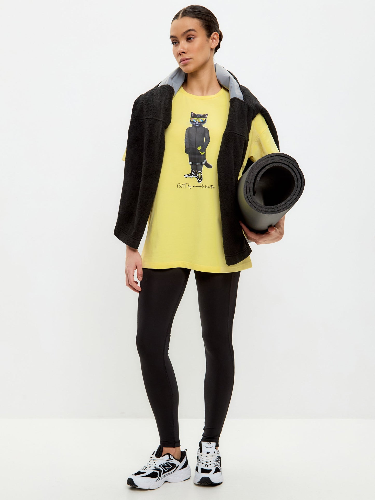 Yellow Printed oversized T-shirt SPORT CAT