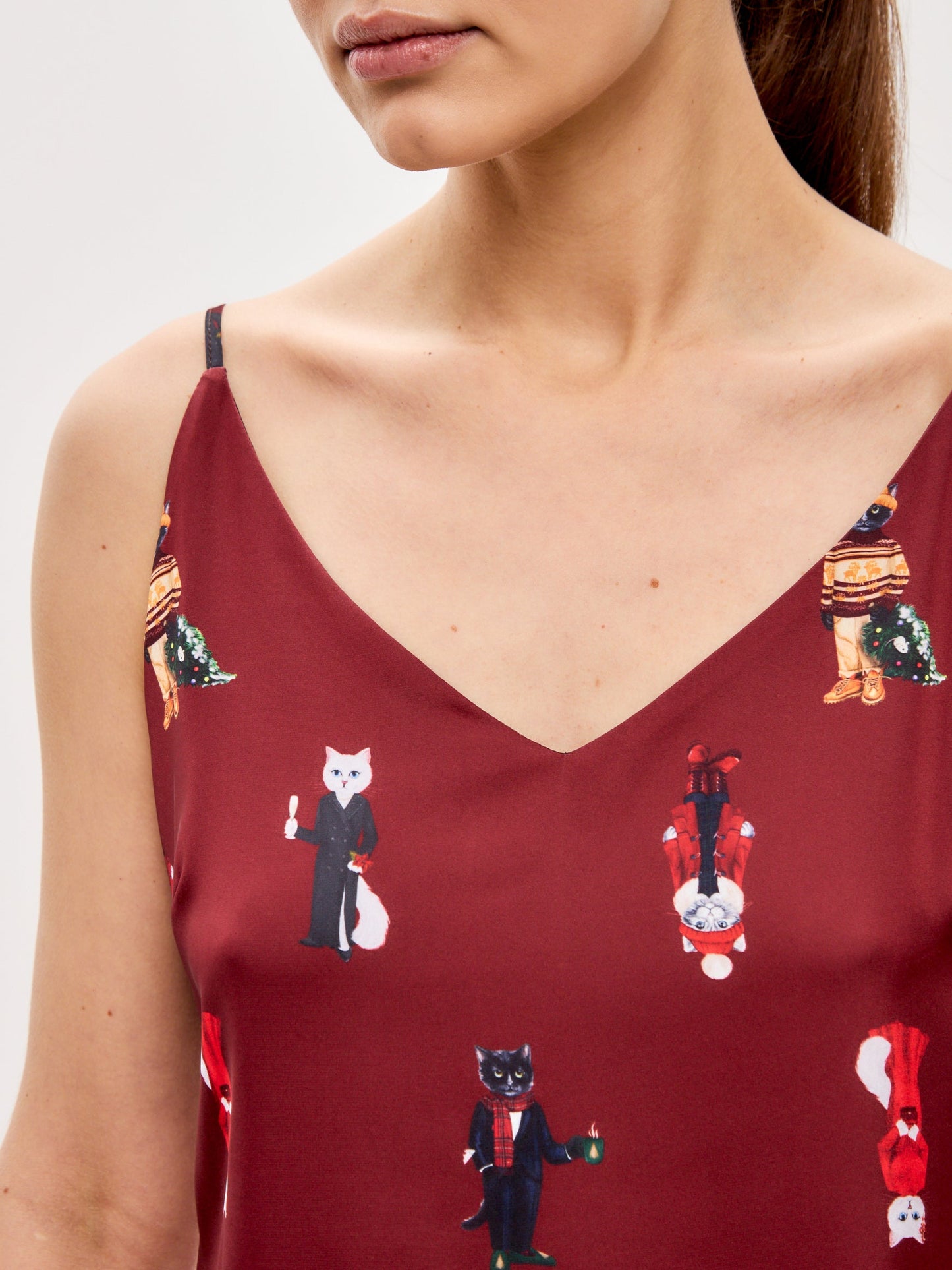 Red Silk Top CAT