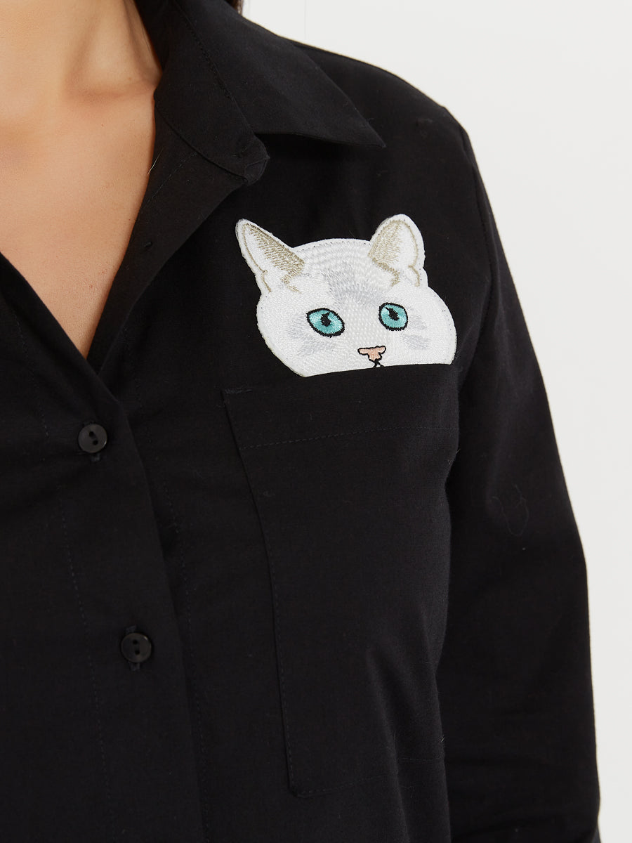 Black women's shirt CAT