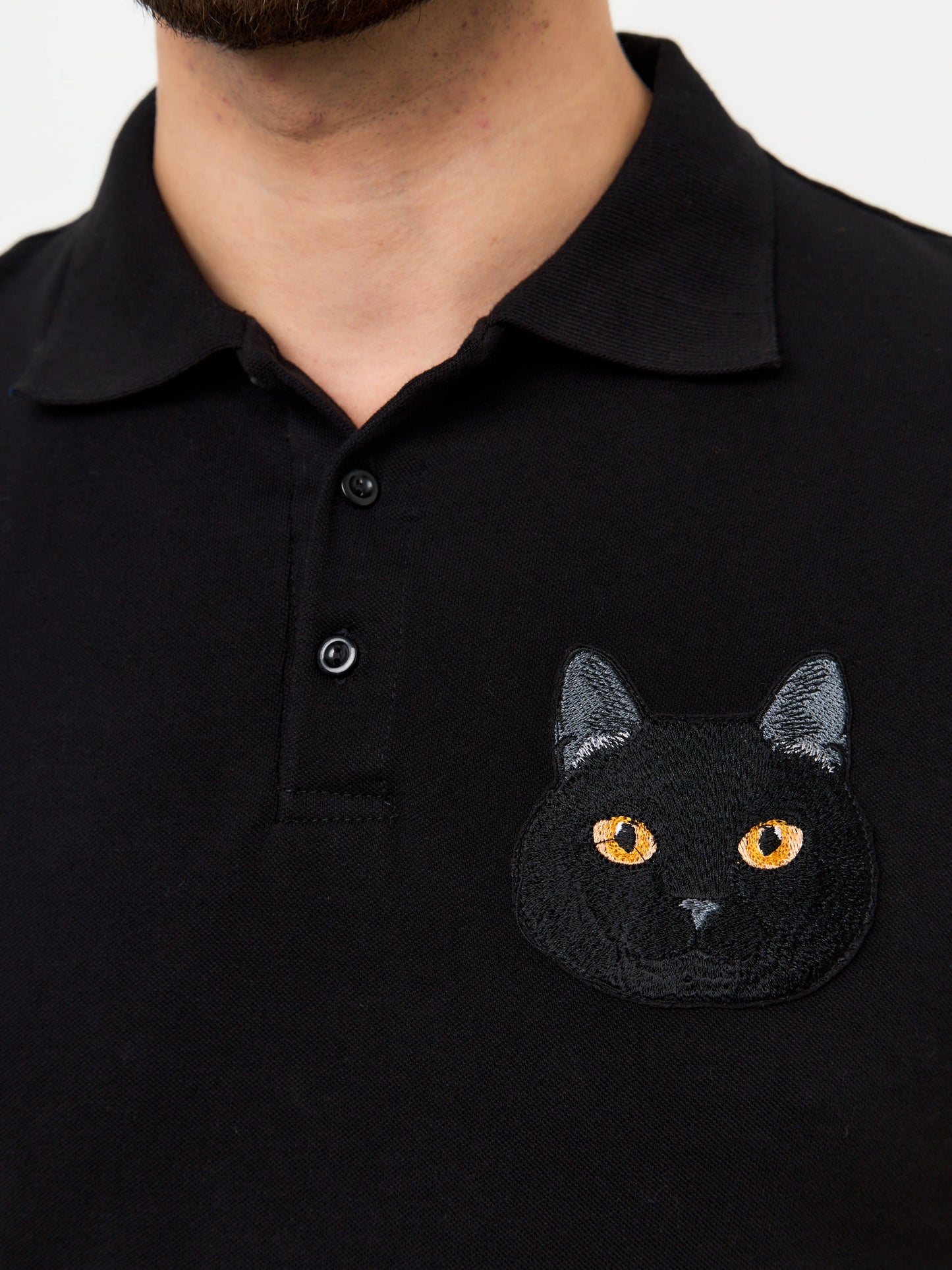 Black Polo T-shirt CAT