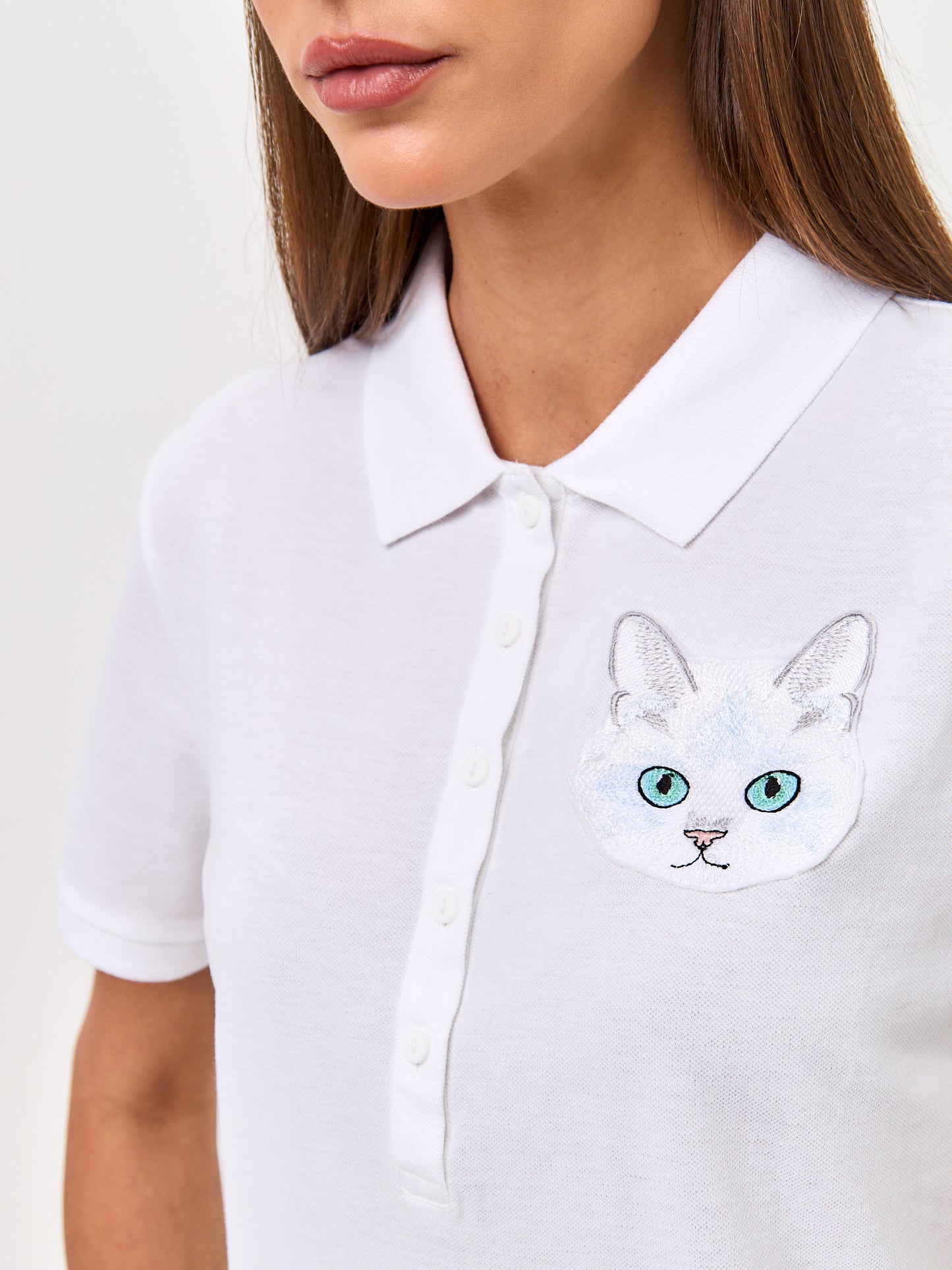 White Polo T-shirt CAT