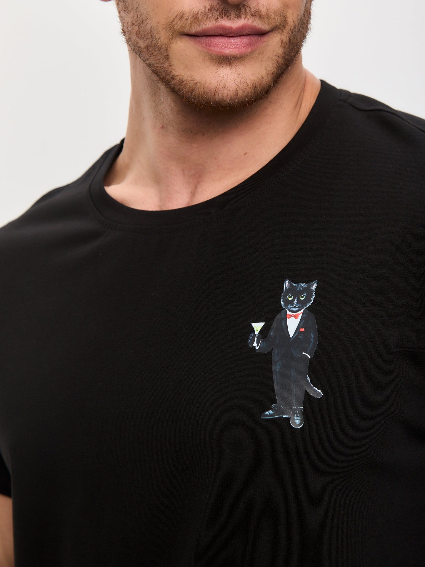 Black Printed T-shirt DANDY CAT