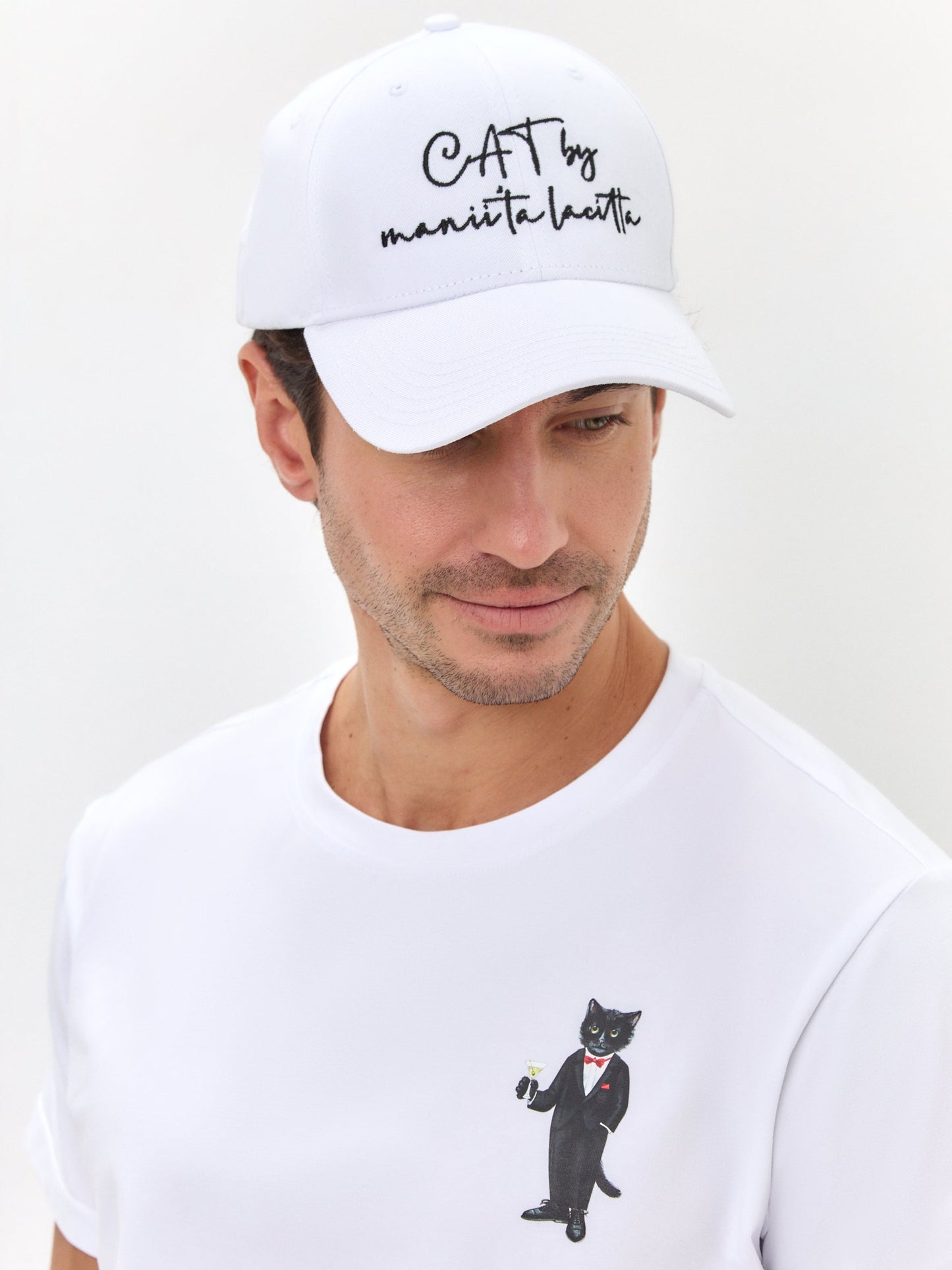 White Cap with LOGO CAT