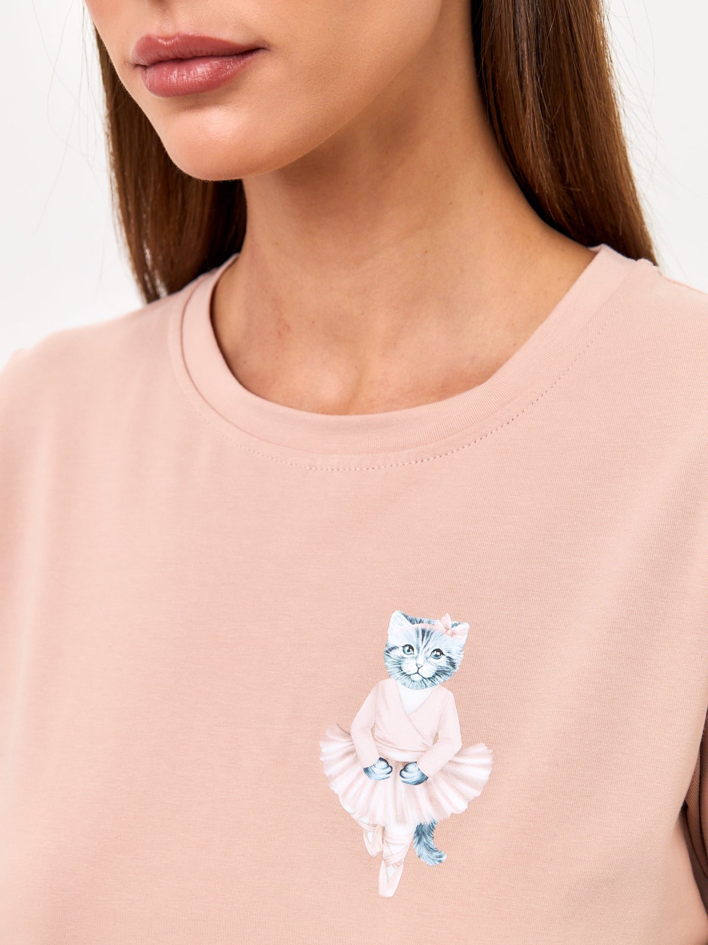 Pink Printed T-shirt BALLET CAT