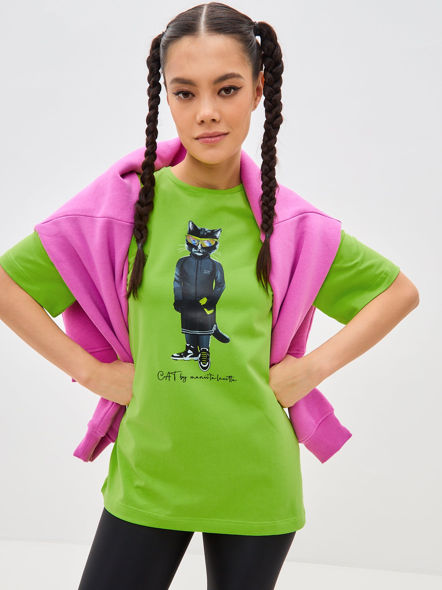 Camiseta estampada verde SPORT CAT 