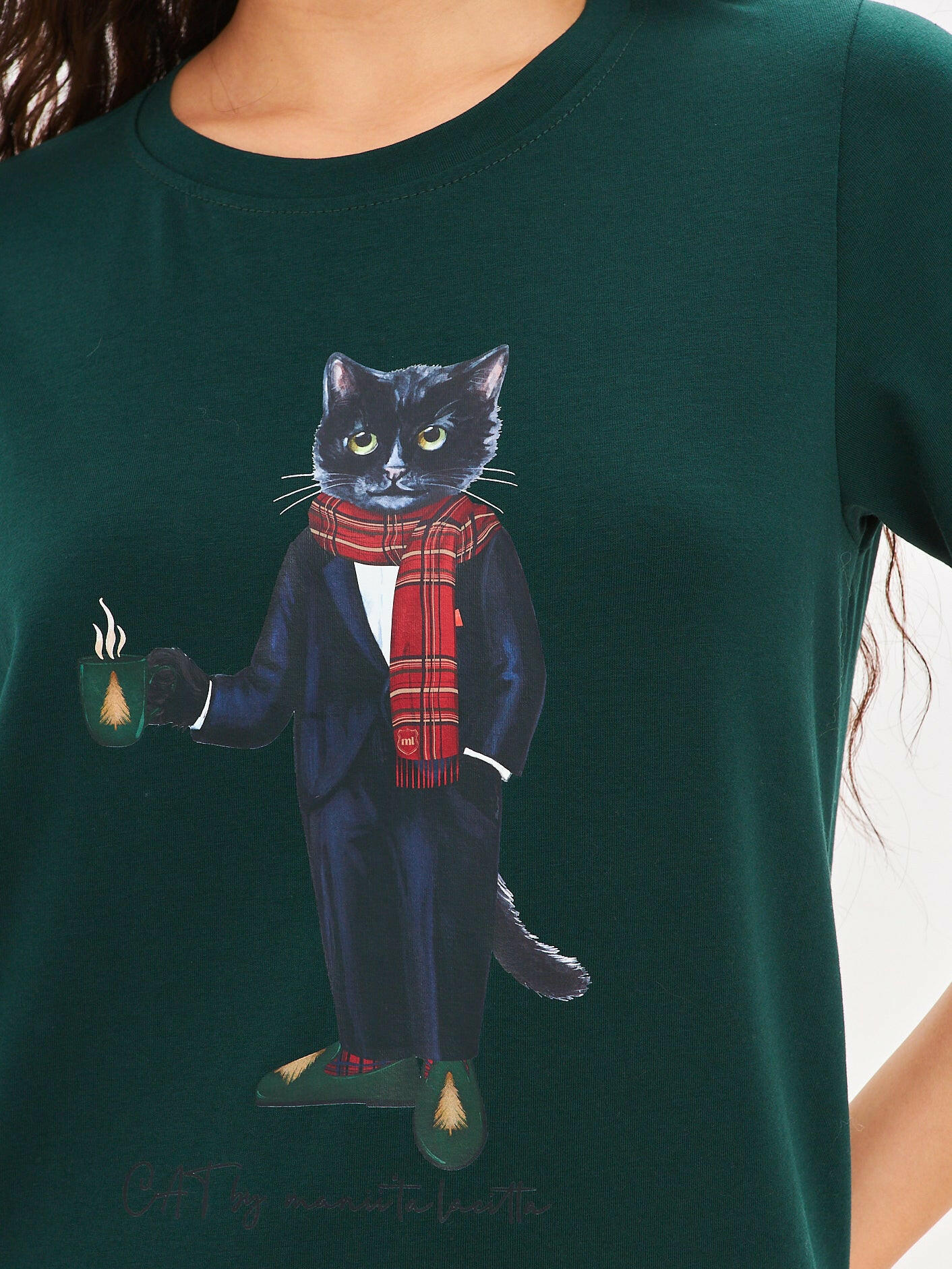 Printed T-shirt NEW YEAR CAT  Maniita Lacitta.