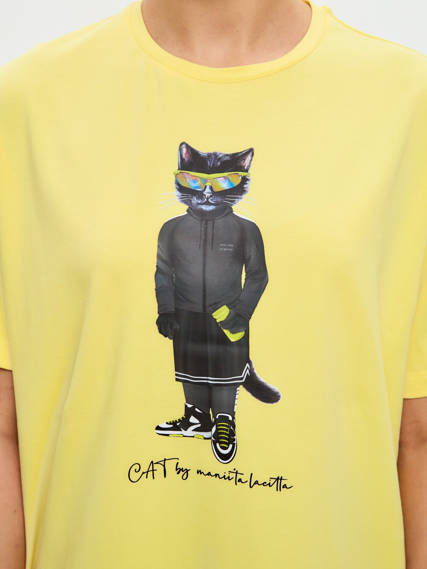 Yellow Printed oversized T-shirt SPORT CAT