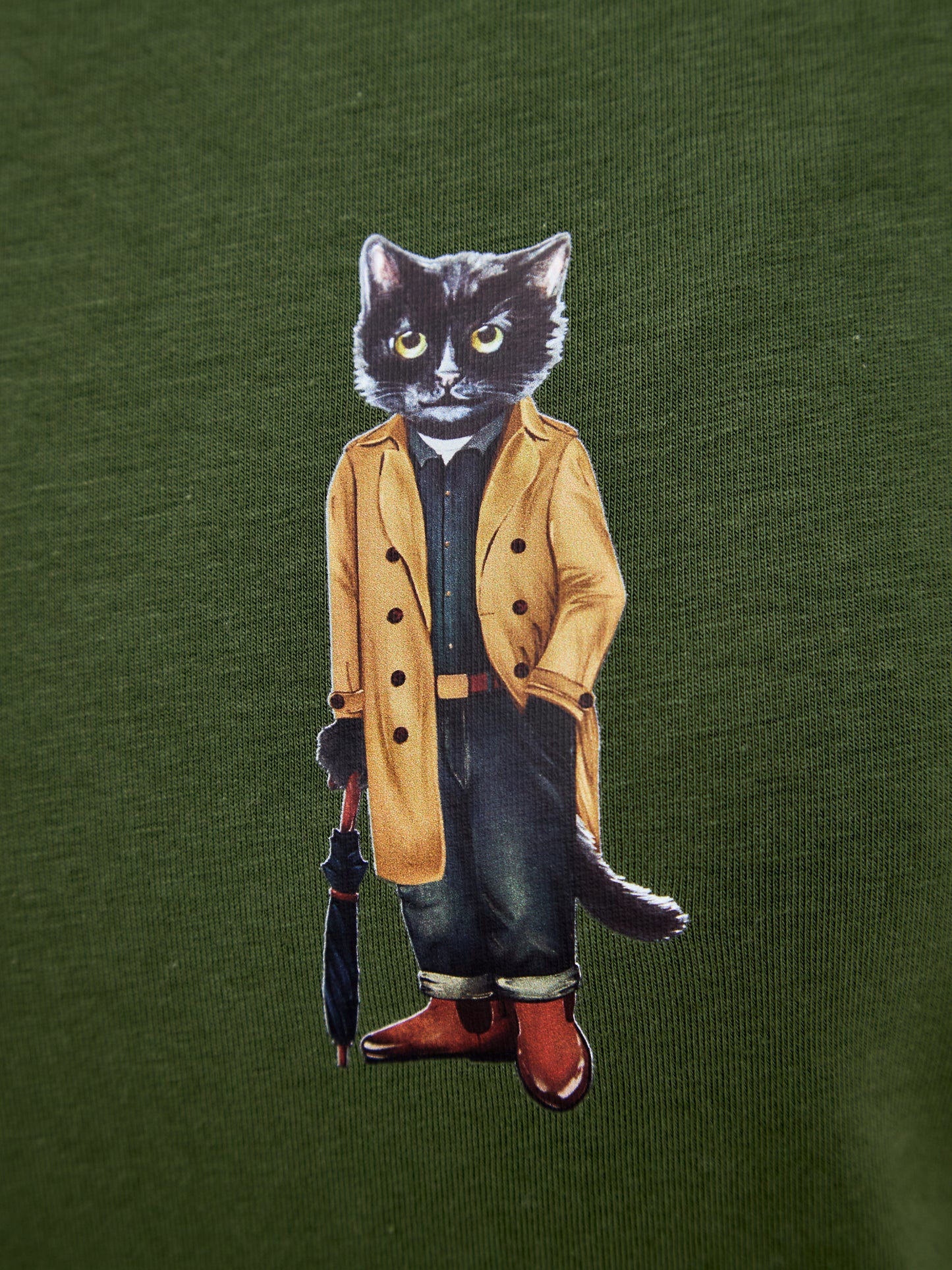 Khaki Printed Dress TRENCH COAT CAT