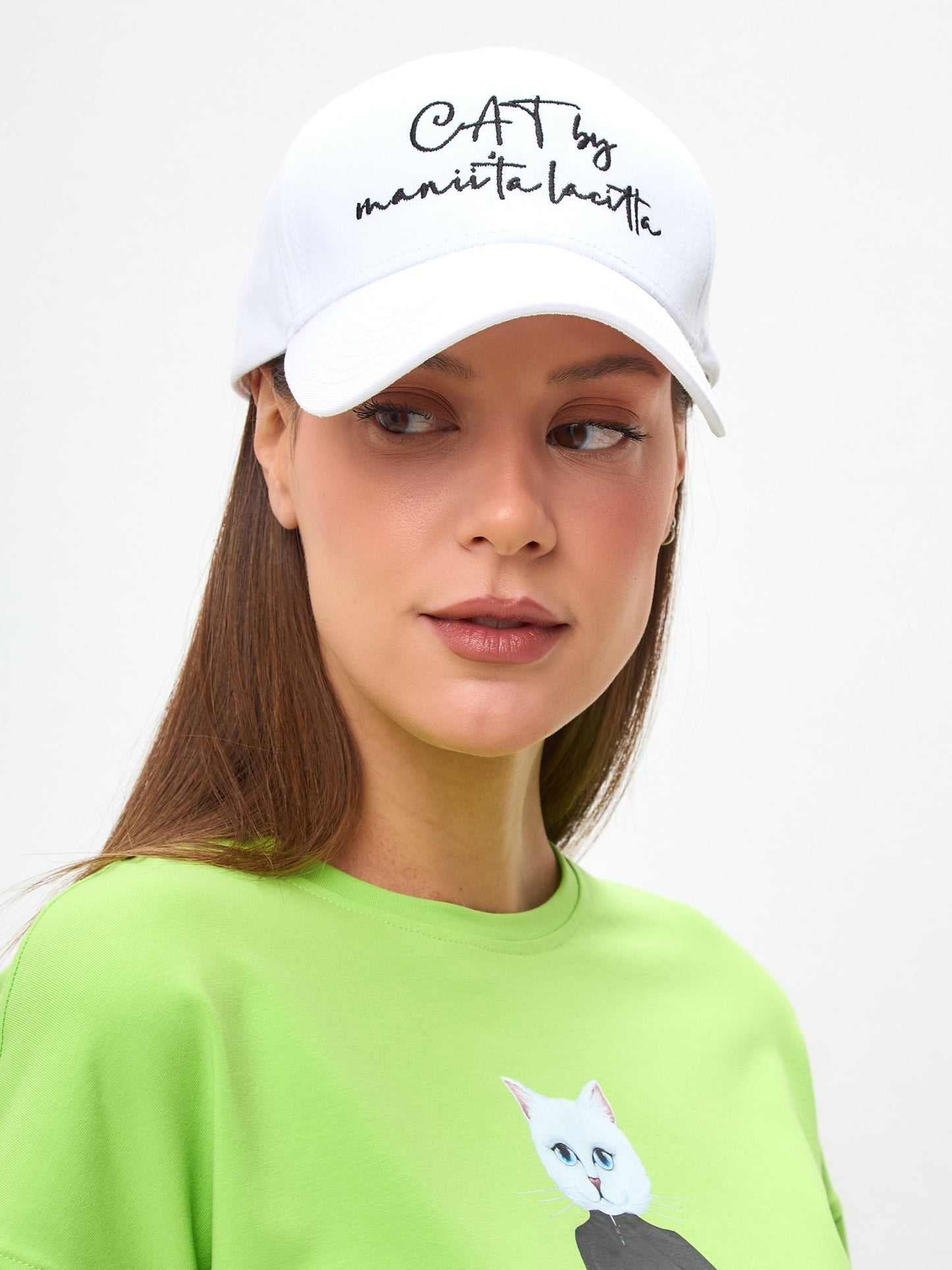 White Cap with LOGO CAT