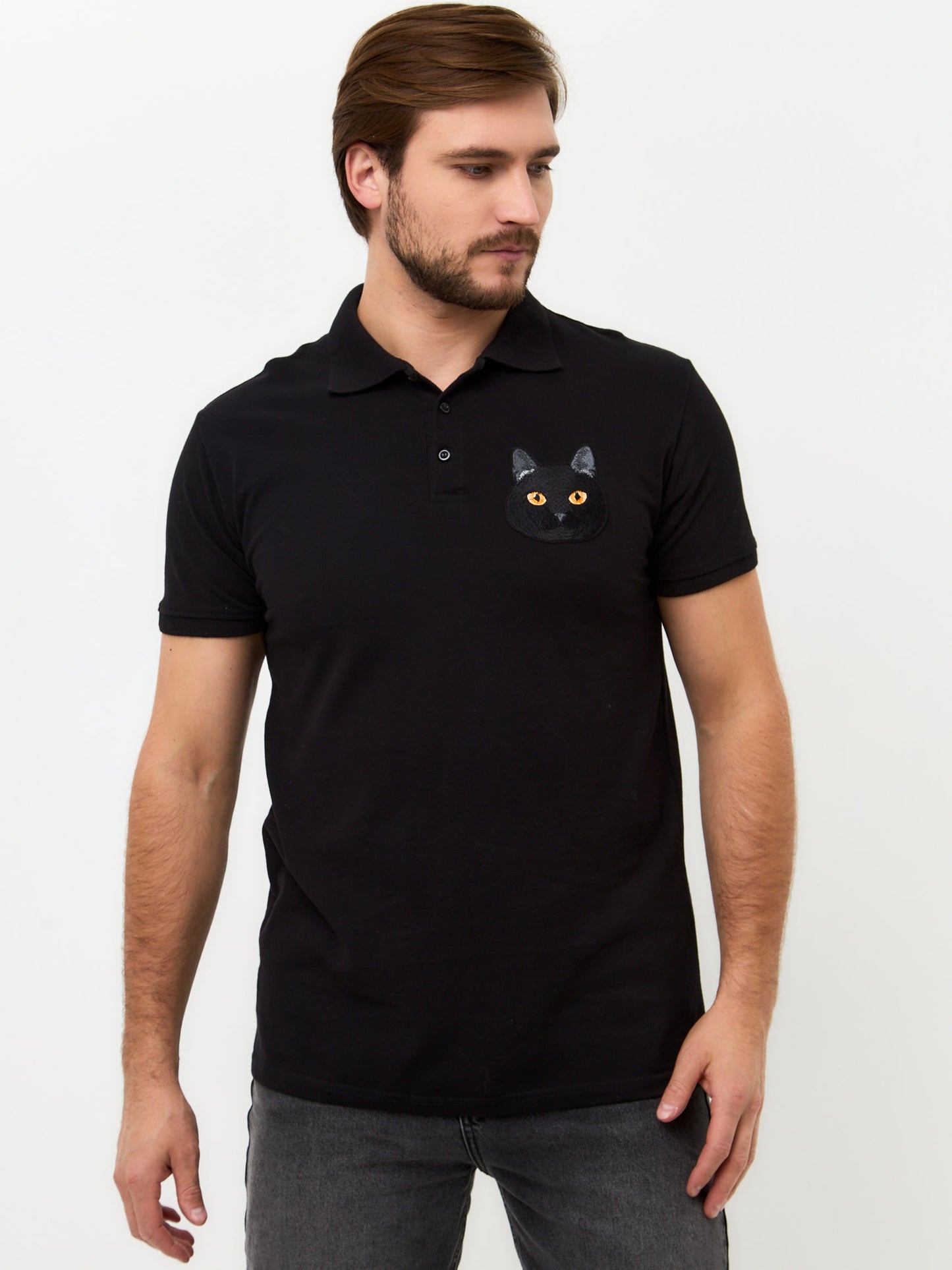 Black Polo T-shirt CAT