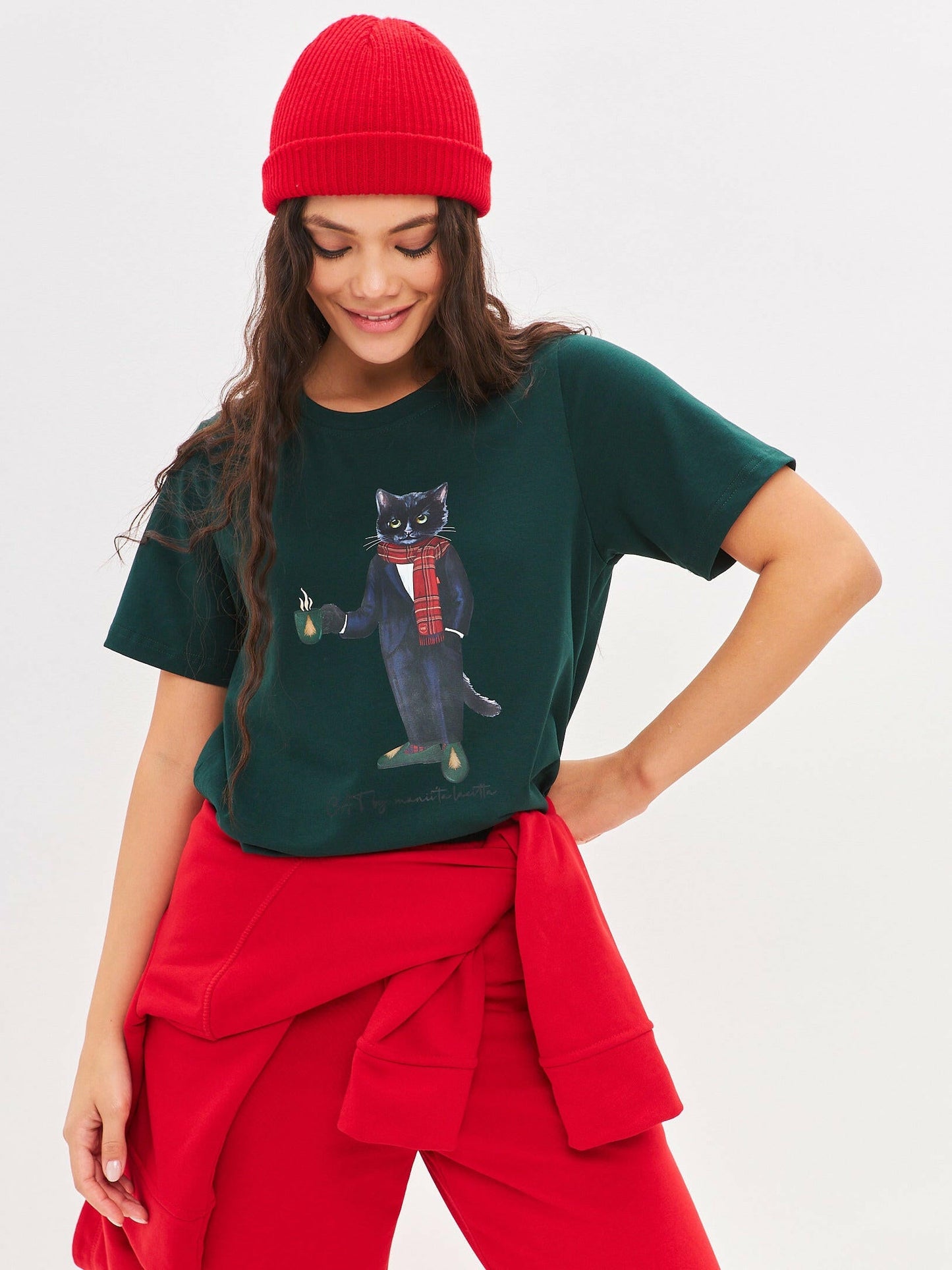 Printed T-shirt NEW YEAR CAT  Maniita Lacitta.