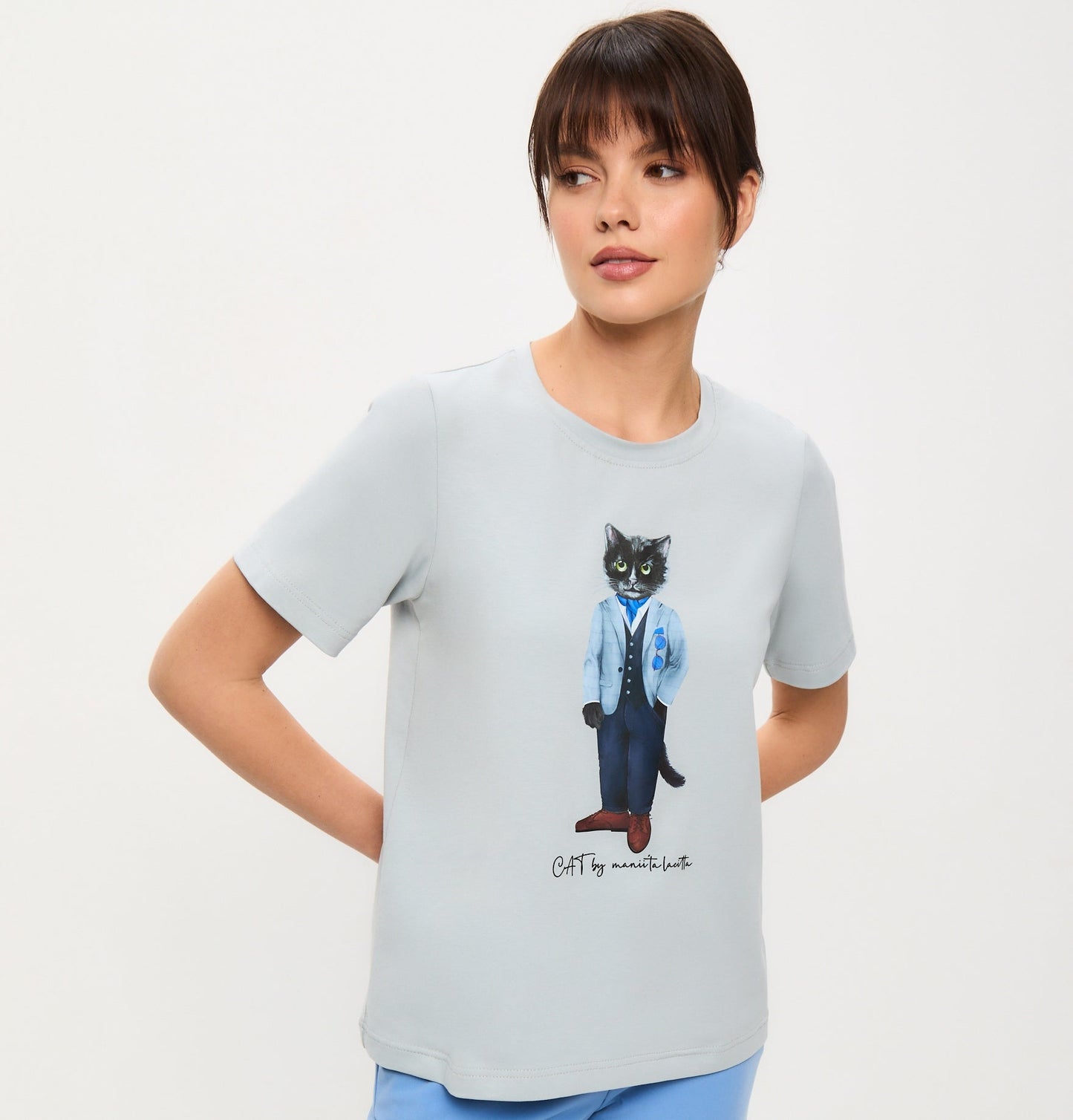 Grey Printed T-shirt SUIT CAT