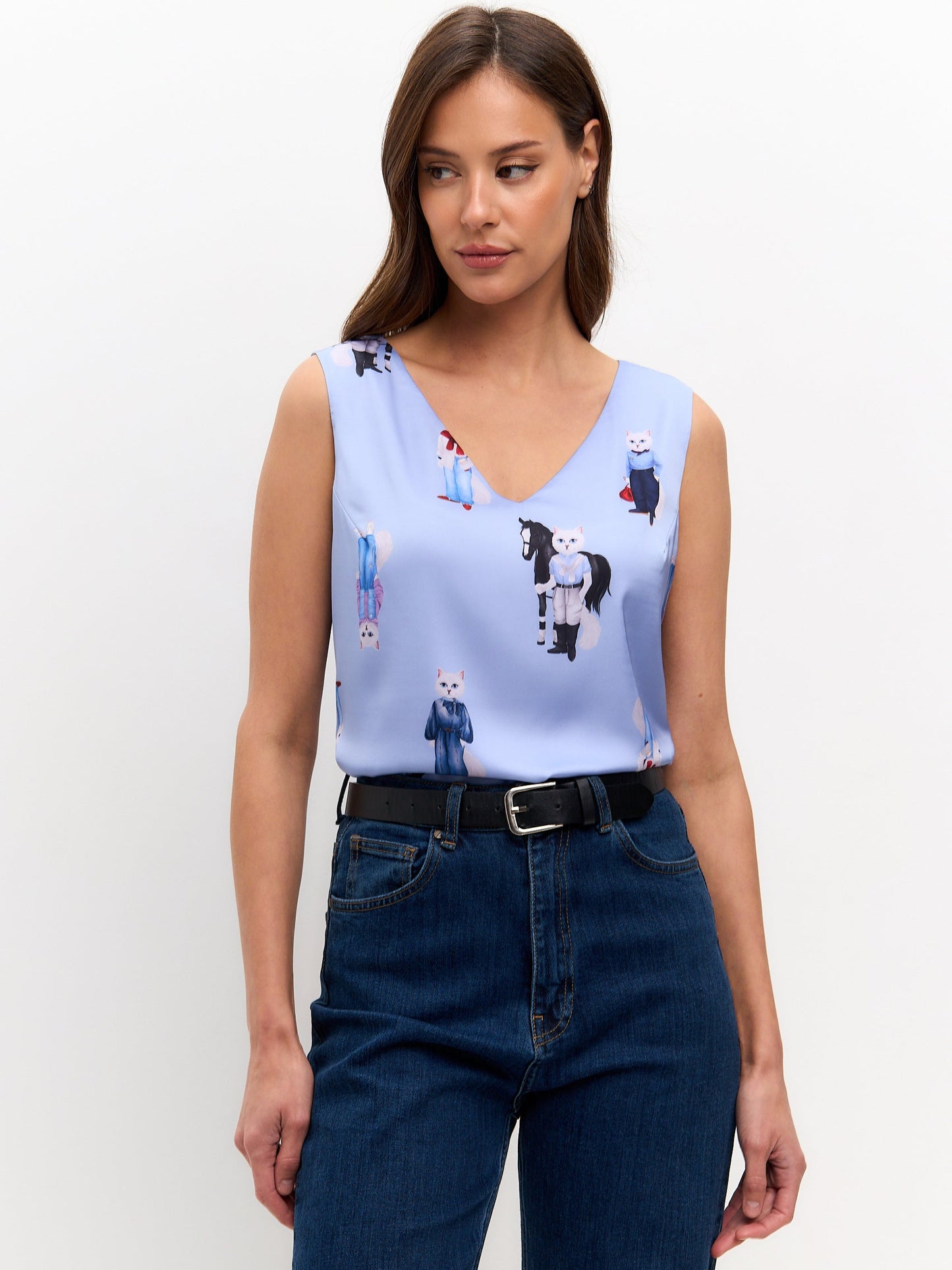 Blue Silk Top CAT