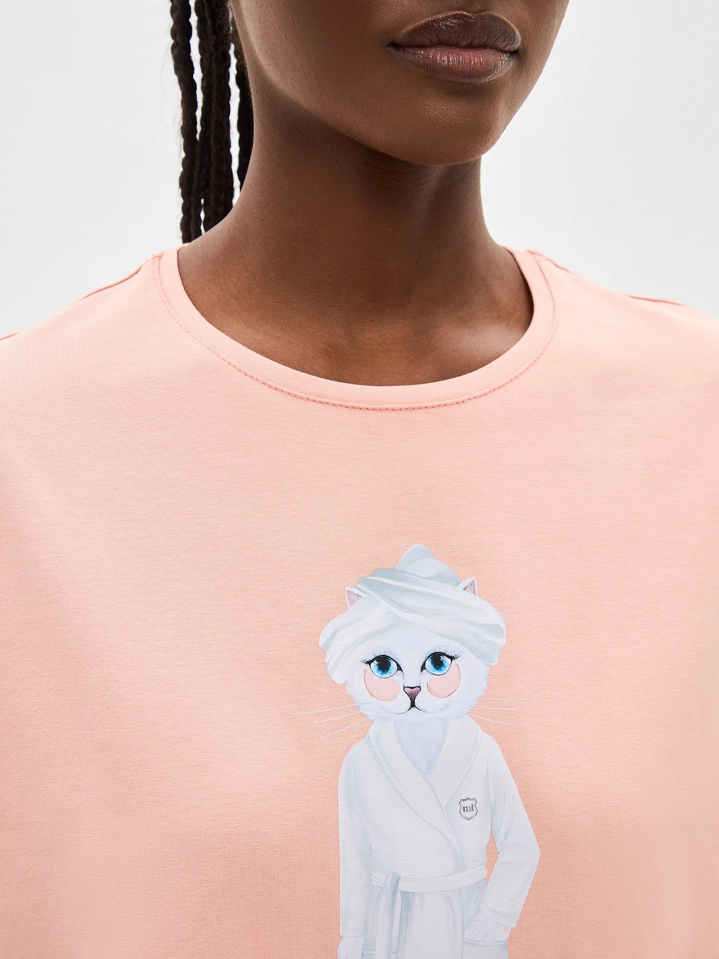 Beige Printed oversized T-shirt SPA CAT - maniita lacitta