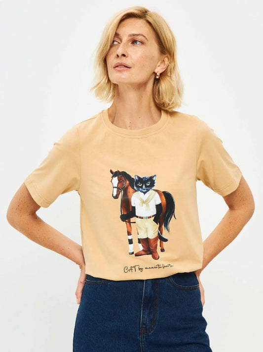 Printed T-shirt RIDER CAT - Maniita Lacitta