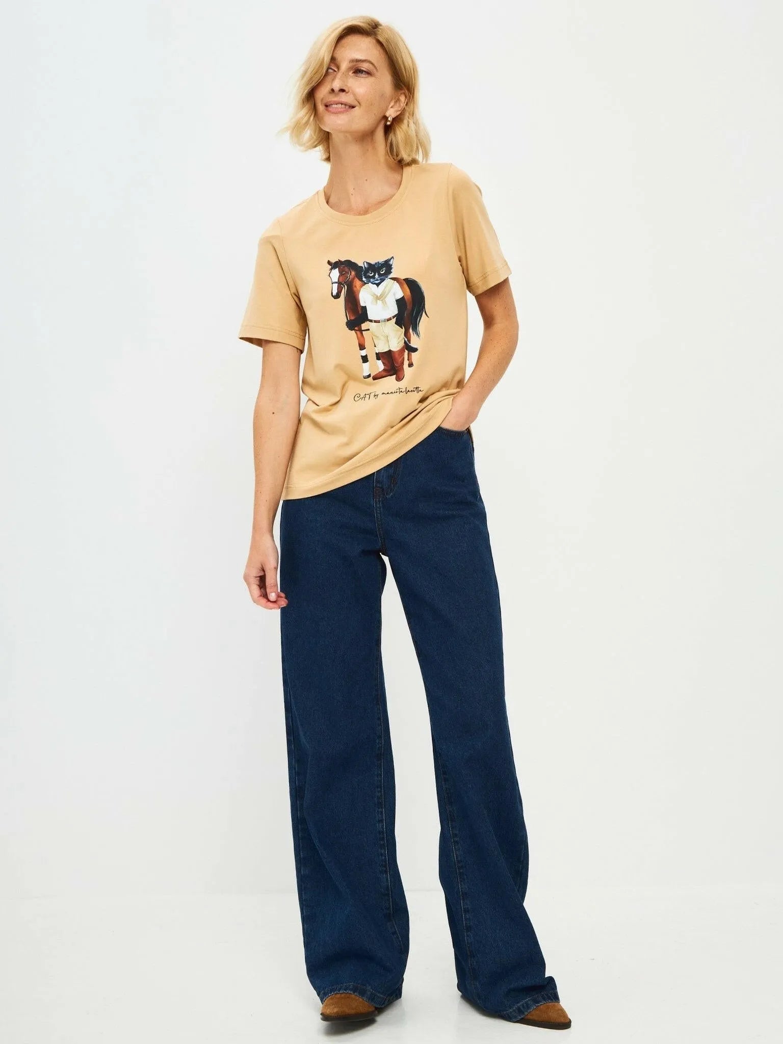 Printed T-shirt RIDER CAT - Maniita Lacitta