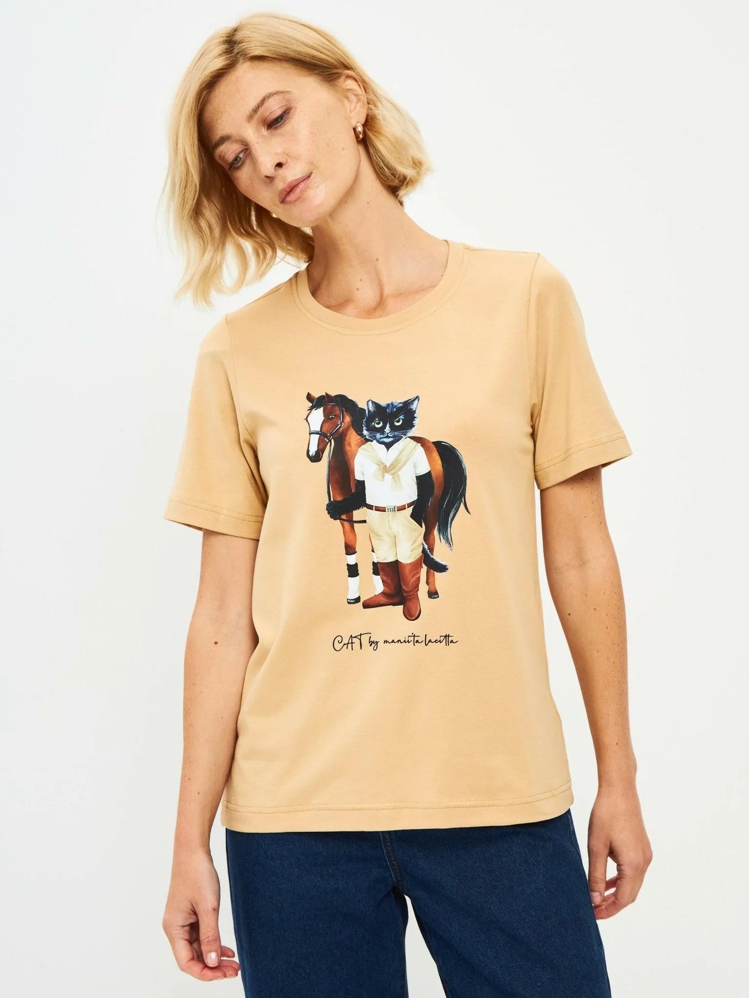 Printed T-shirt RIDER CAT - Maniita Lacitta