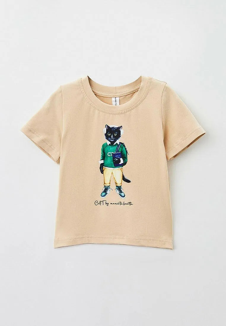 Printed T-shirt SCHOOL CAT - Maniita Lacitta