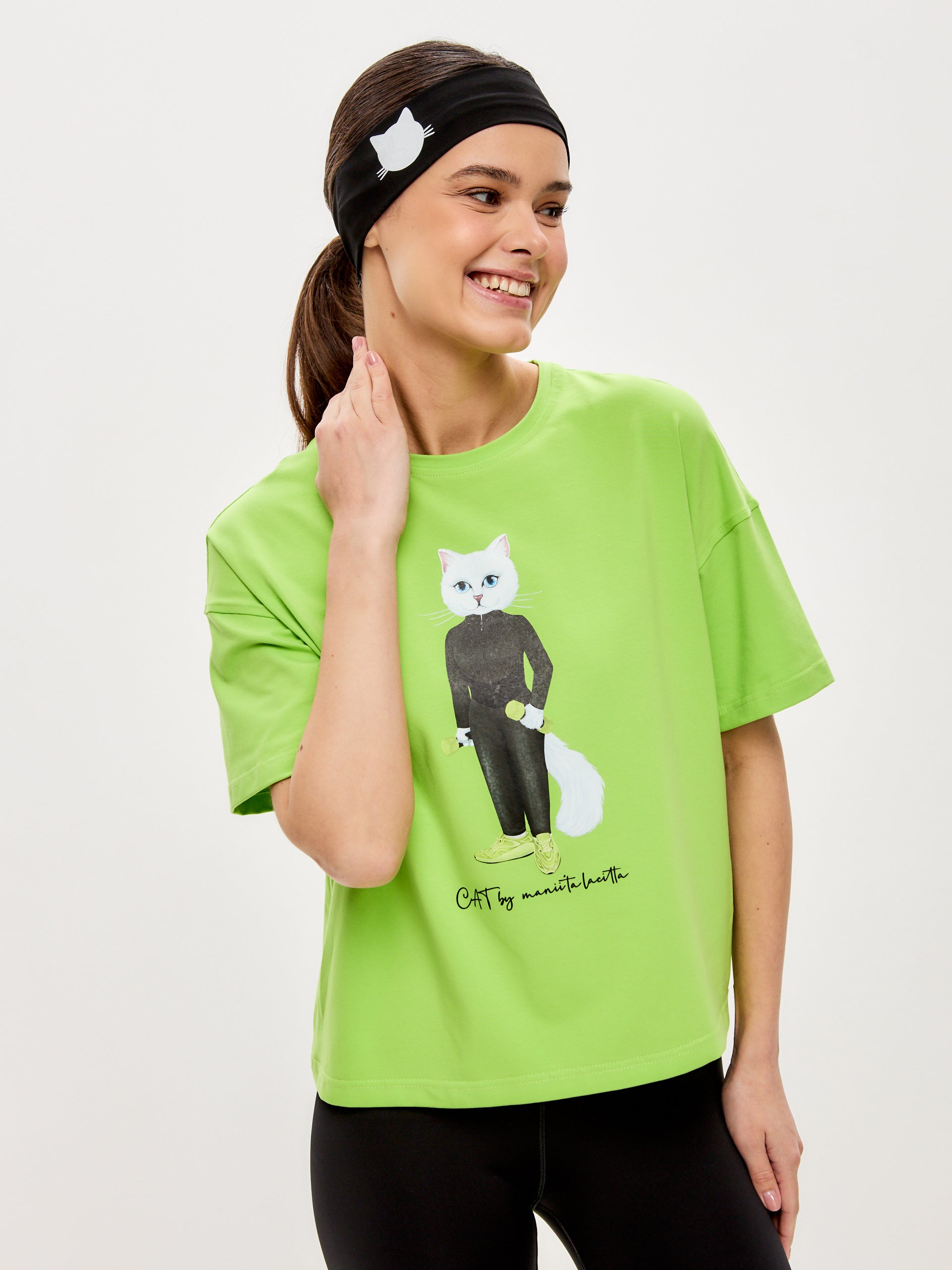 Black Headband with CAT - Maniita Lacitta