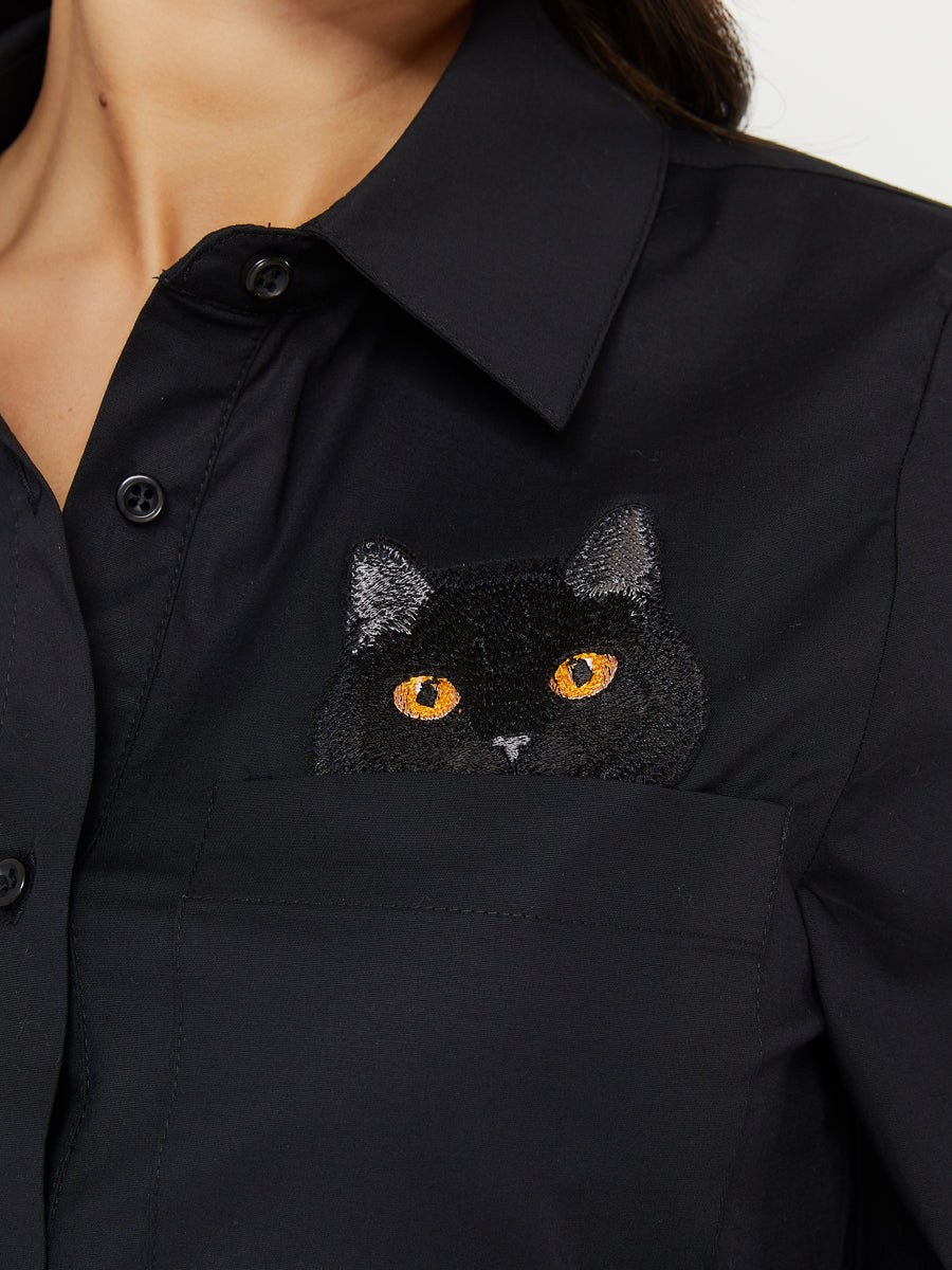 Black women's shirt CAT - Maniita Lacitta