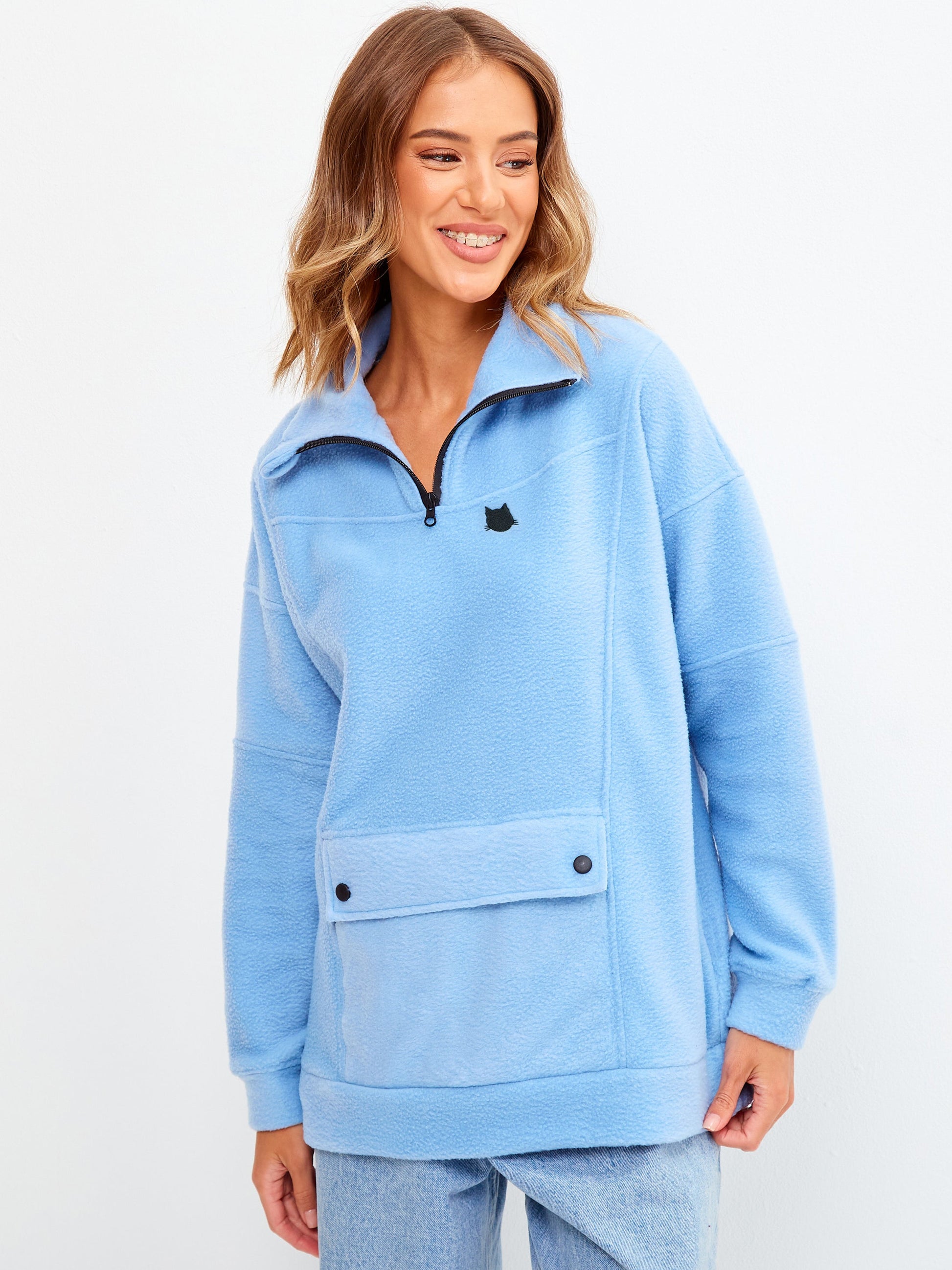 Blue Fleece sweatshirt - Maniita Lacitta