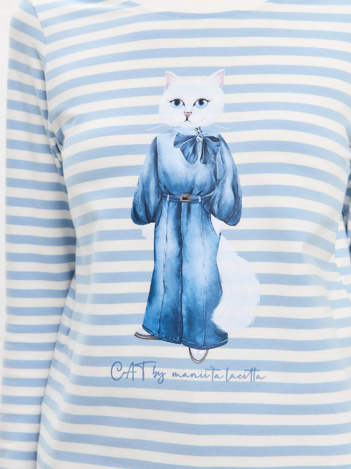 Blue Printed Longsleeve DENIM CAT - Maniita Lacitta