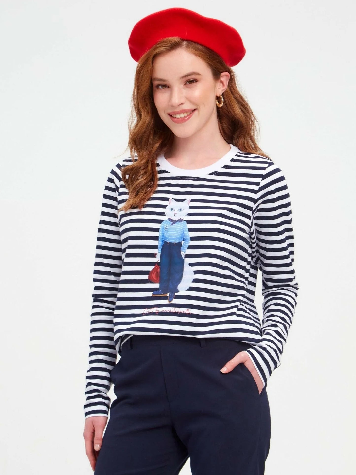 Blue Printed Longsleeve MARINER CAT - Maniita Lacitta