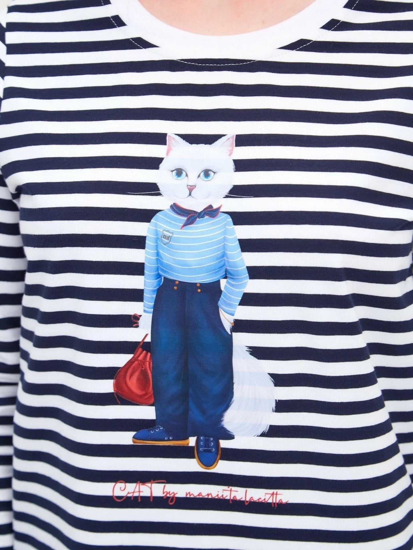 Blue Printed Longsleeve MARINER CAT - Maniita Lacitta