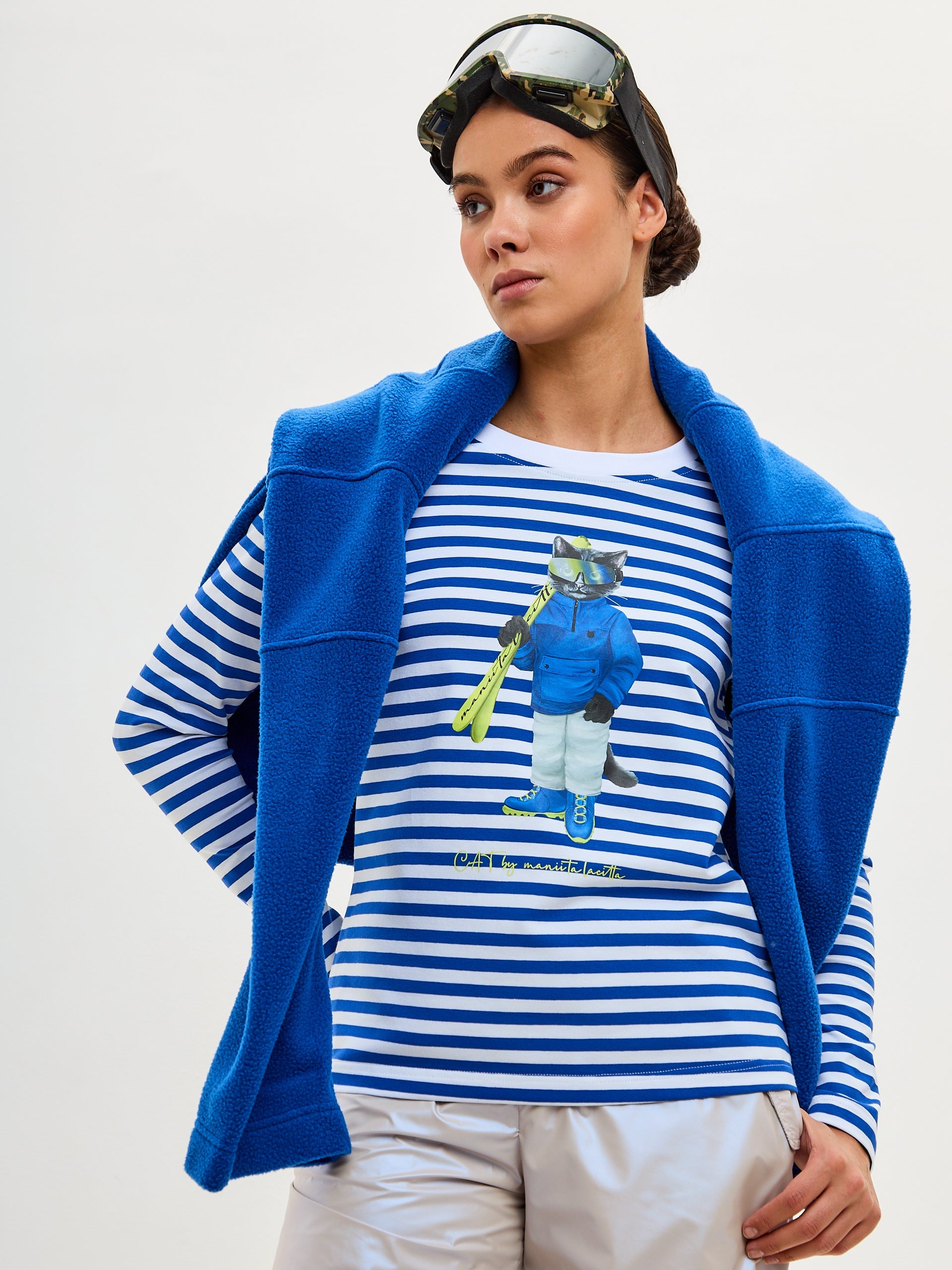 Blue Printed Longsleeve SKI CAT - Maniita Lacitta