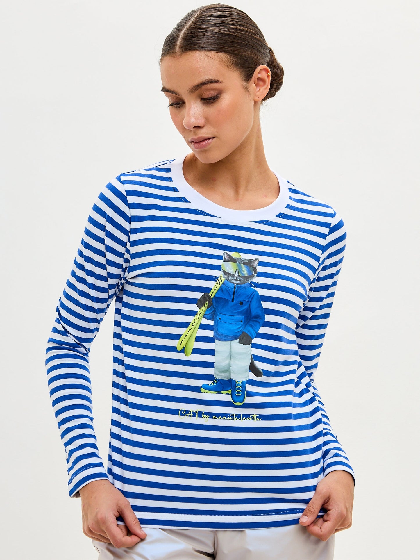 Blue Printed Longsleeve SKI CAT - Maniita Lacitta