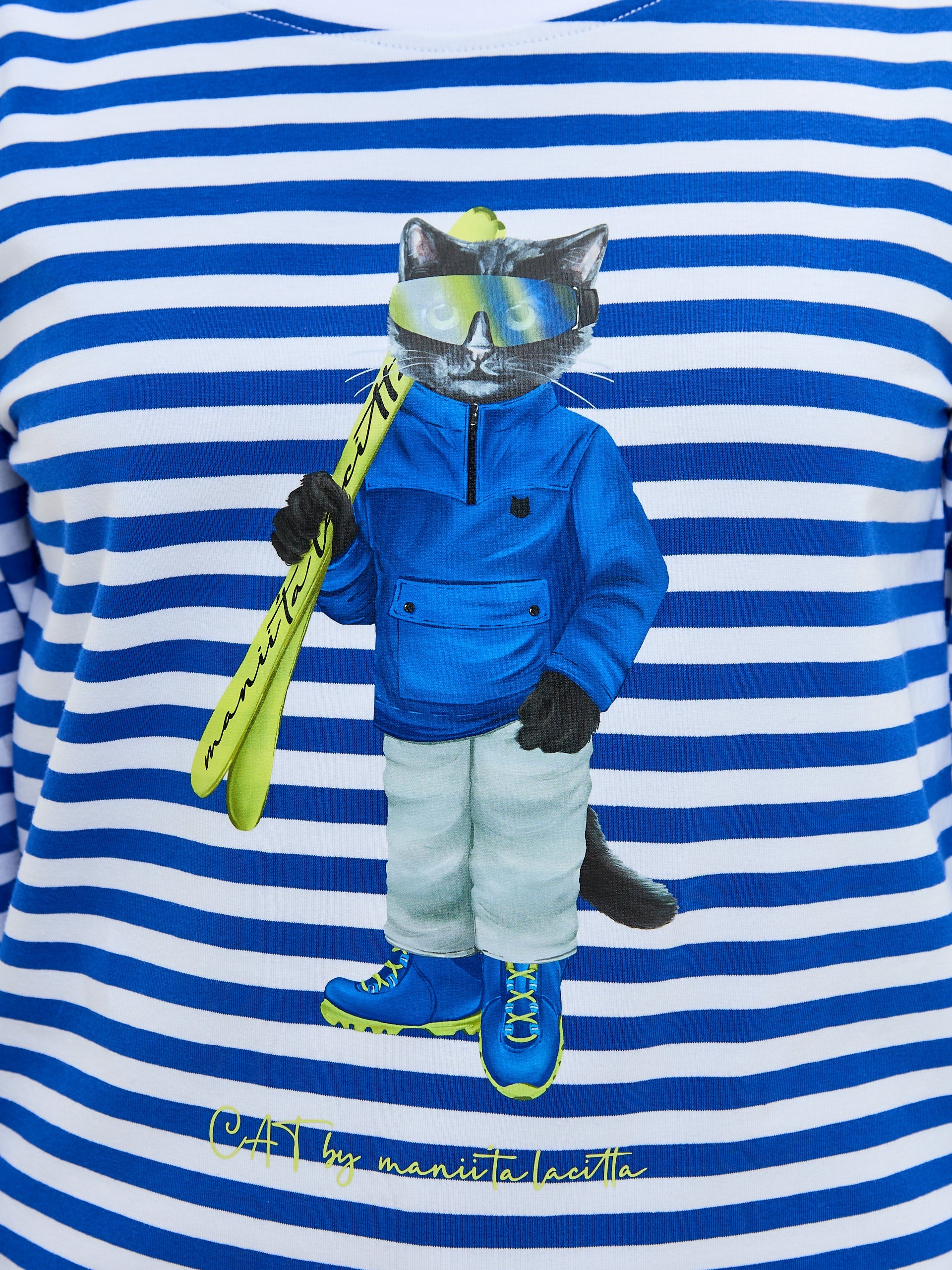 Blue Printed Longsleeve SKI CAT - Maniita Lacitta