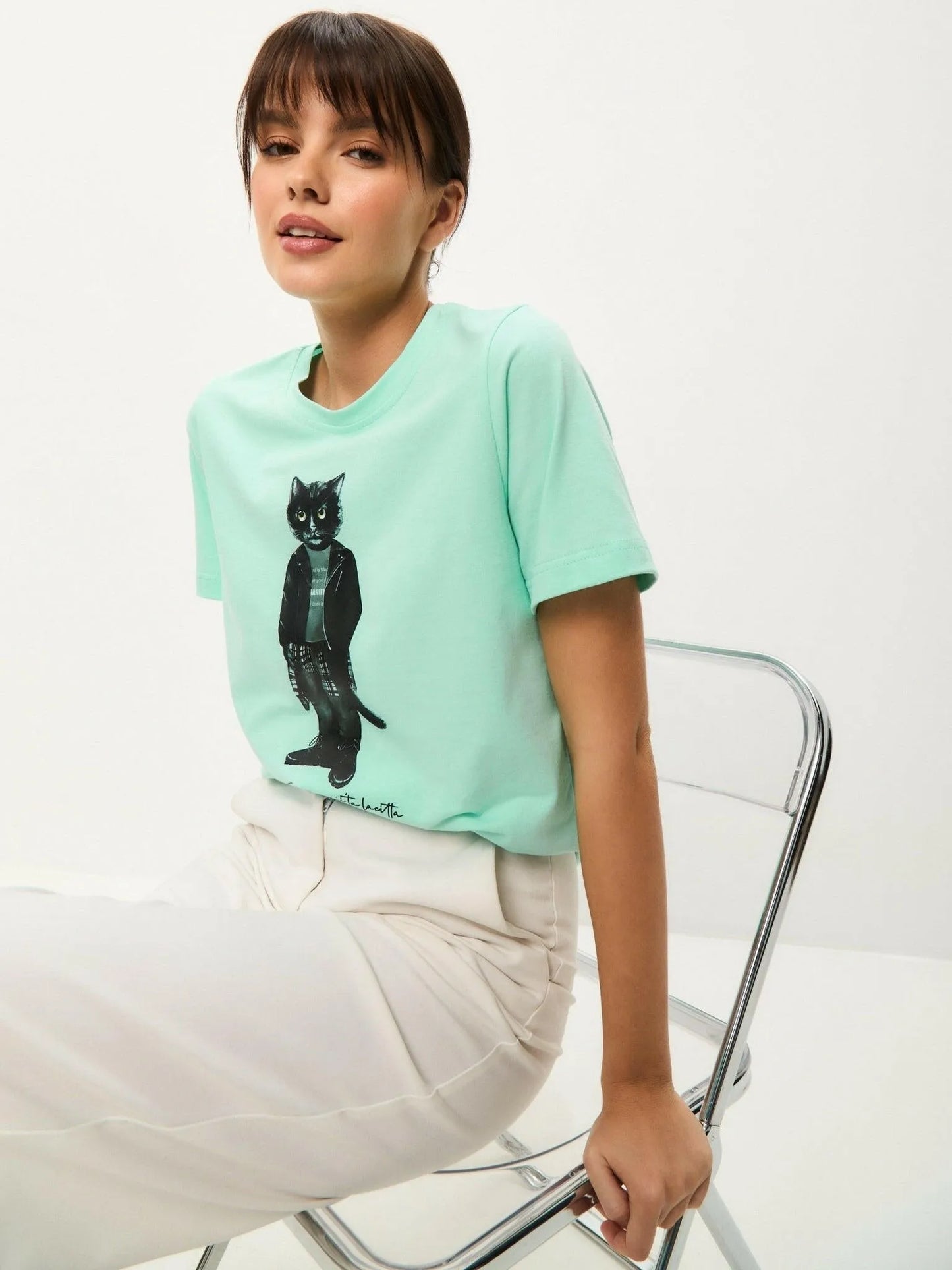 Printed T-shirt ROCKER CAT - Maniita Lacitta