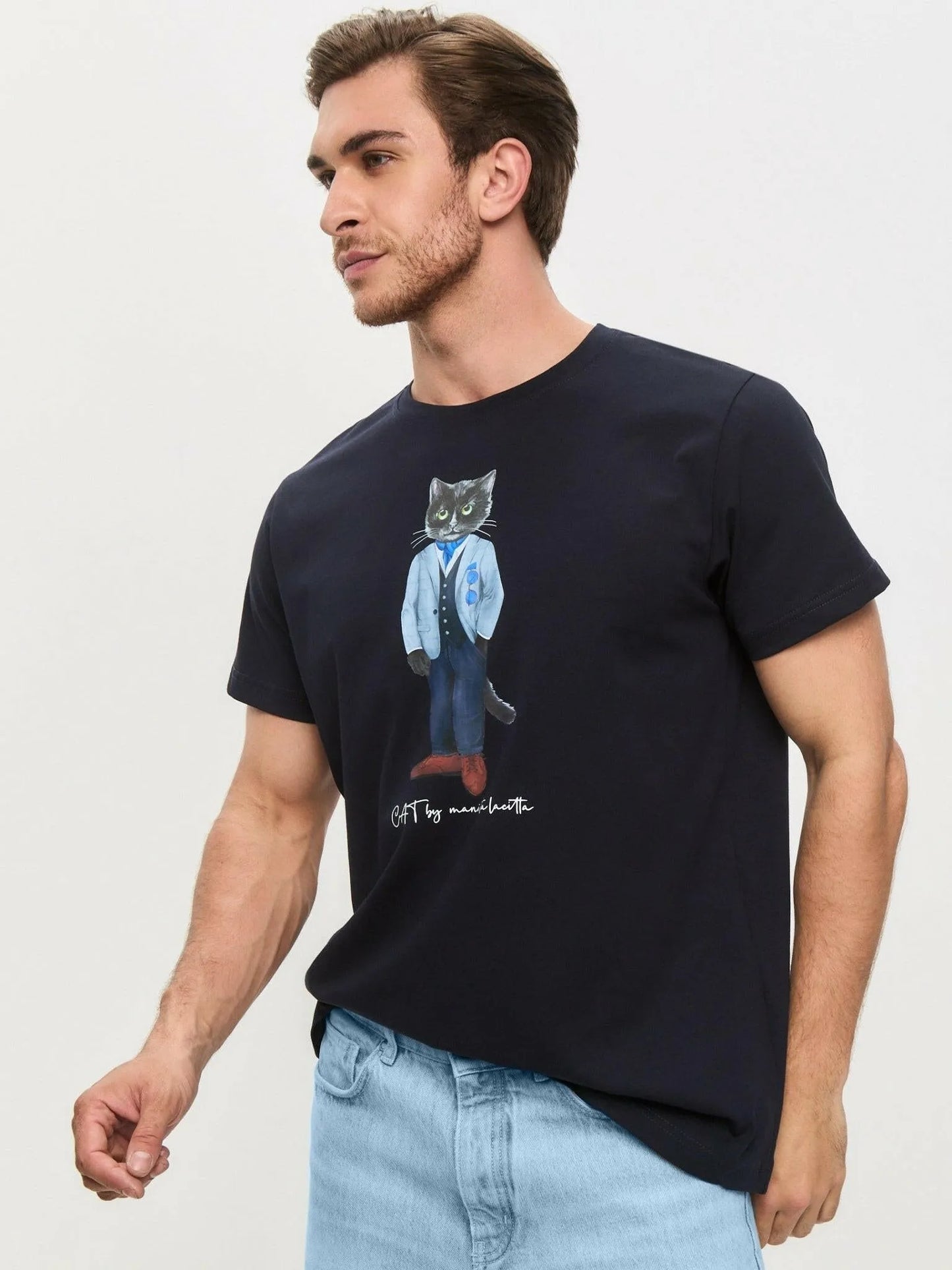 Printed T-shirt SUIT CAT - Maniita Lacitta