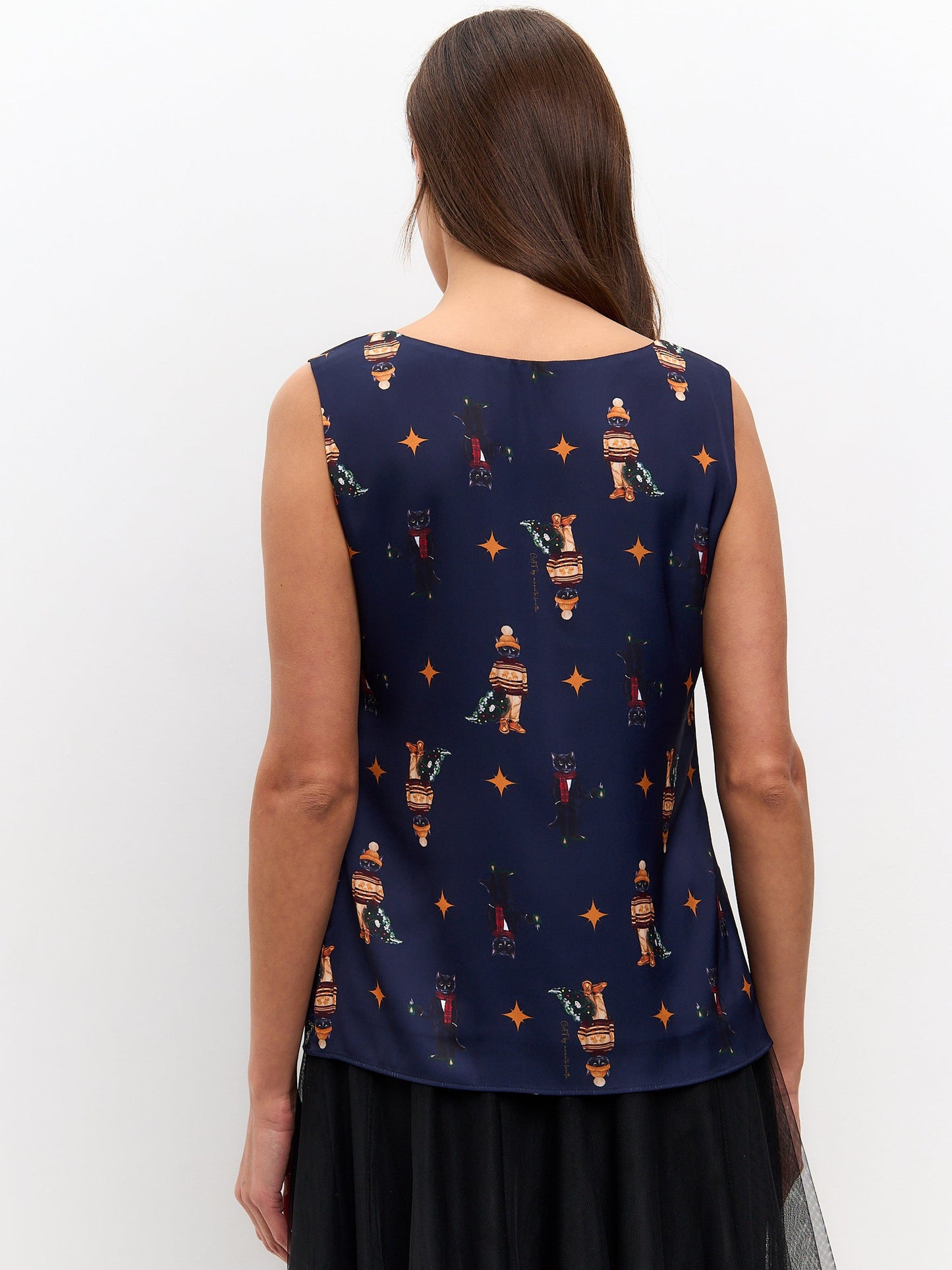 Blue Silk Top CAT - Maniita Lacitta