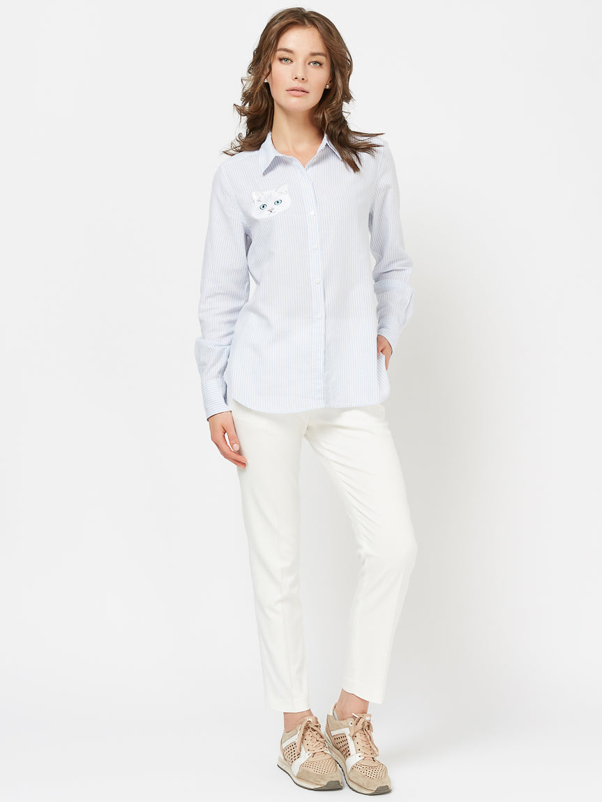 Blue women's shirt CAT - Maniita Lacitta