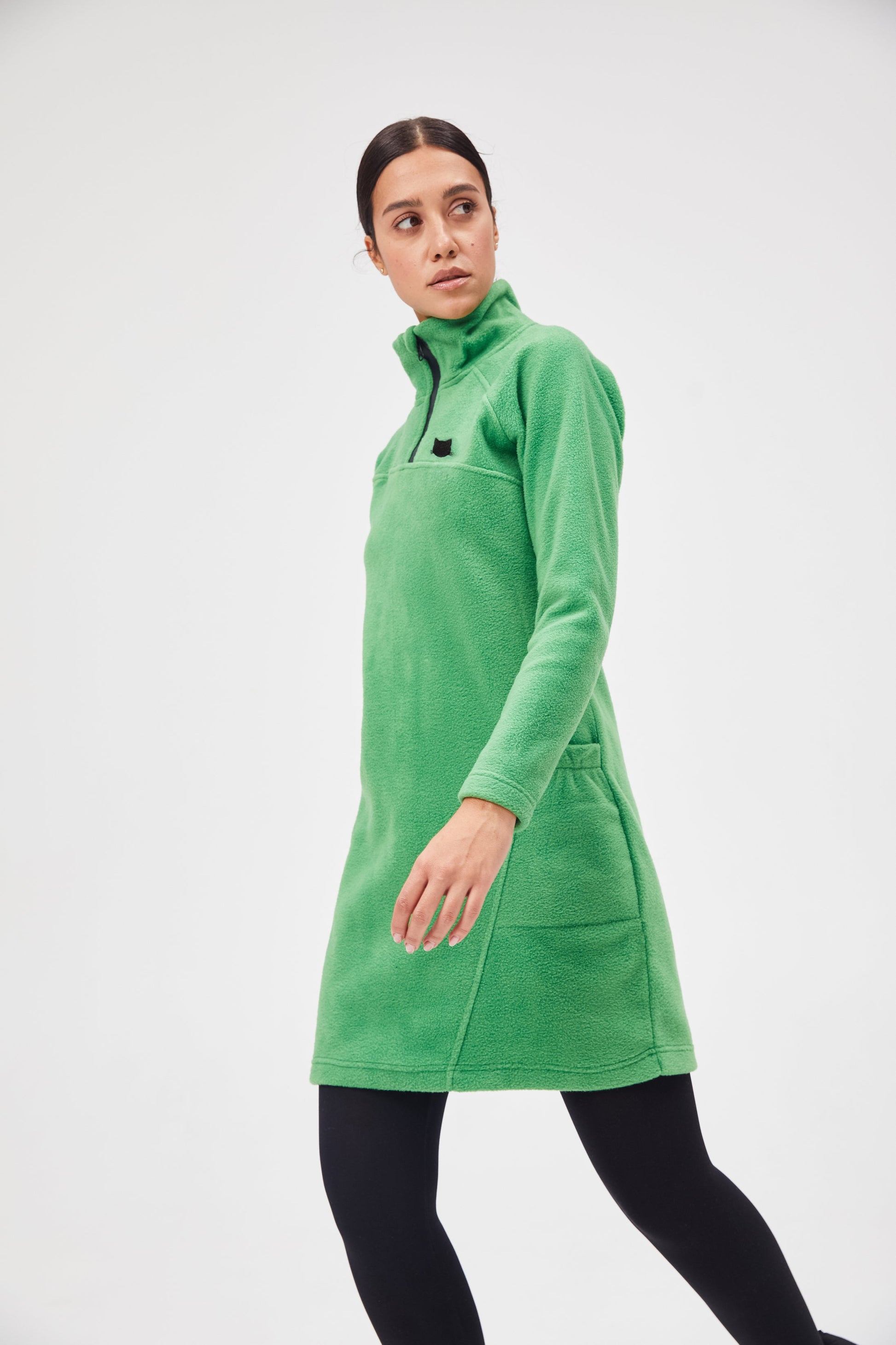 Green Fleece dress CATDREFLEES - Maniita Lacitta