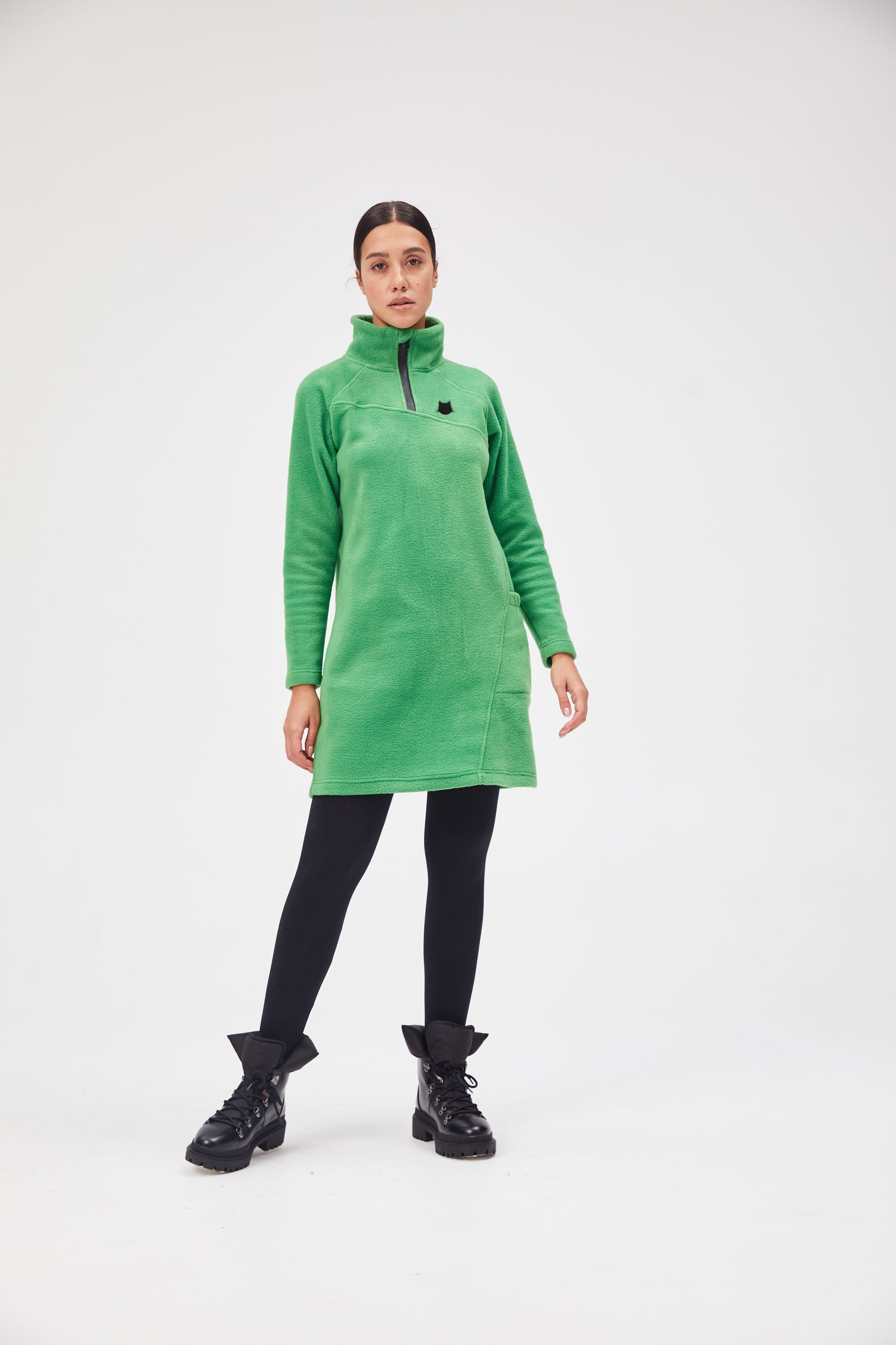 Green Fleece dress CATDREFLEES - Maniita Lacitta