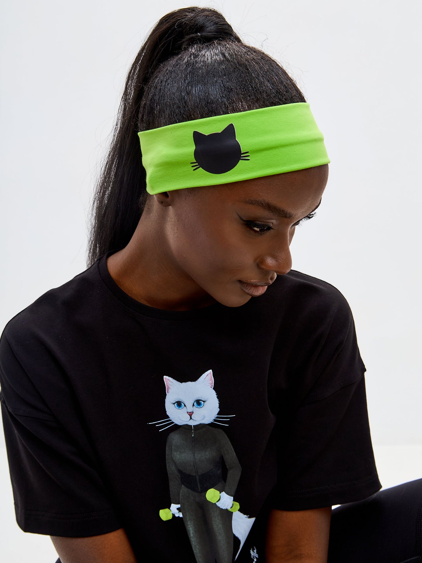 Green Headband with CAT - Maniita Lacitta