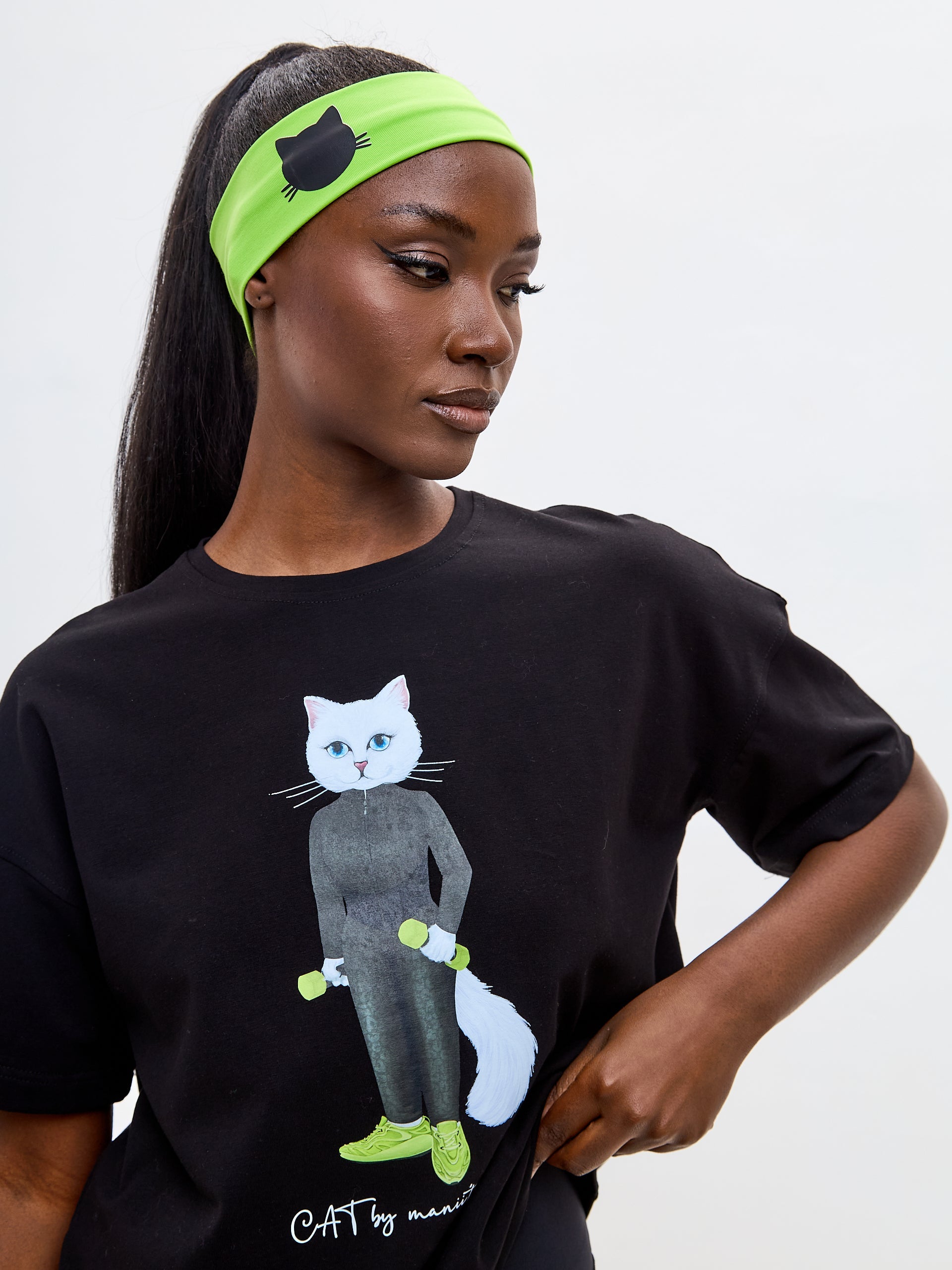 Green Headband with CAT - Maniita Lacitta