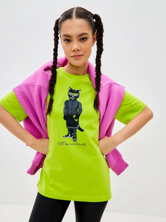 Printed t-shirt SPORT CAT - Maniita Lacitta