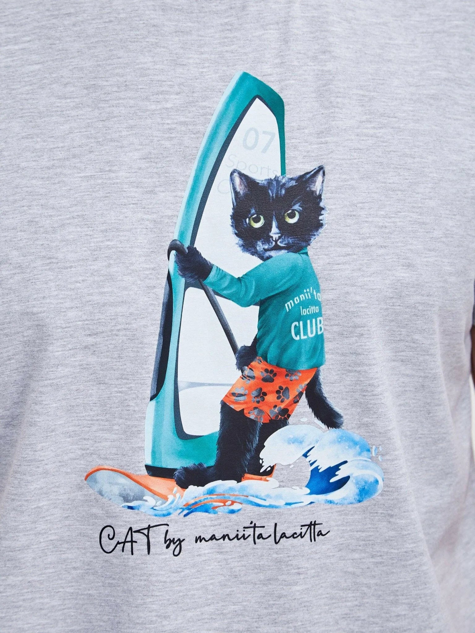 Printed T-shirt SURFER CAT - Maniita Lacitta