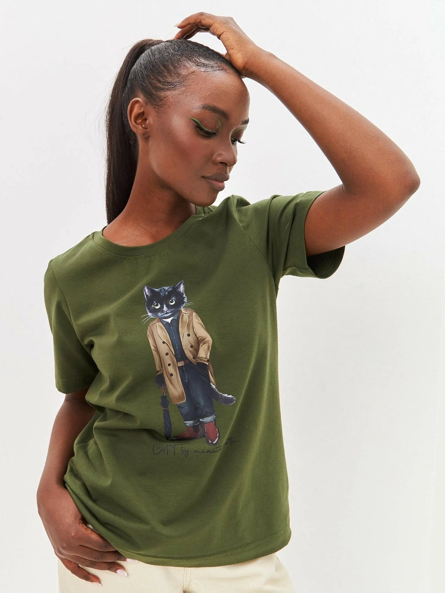 Printed T-shirt TRENCH COAT CAT - Maniita Lacitta