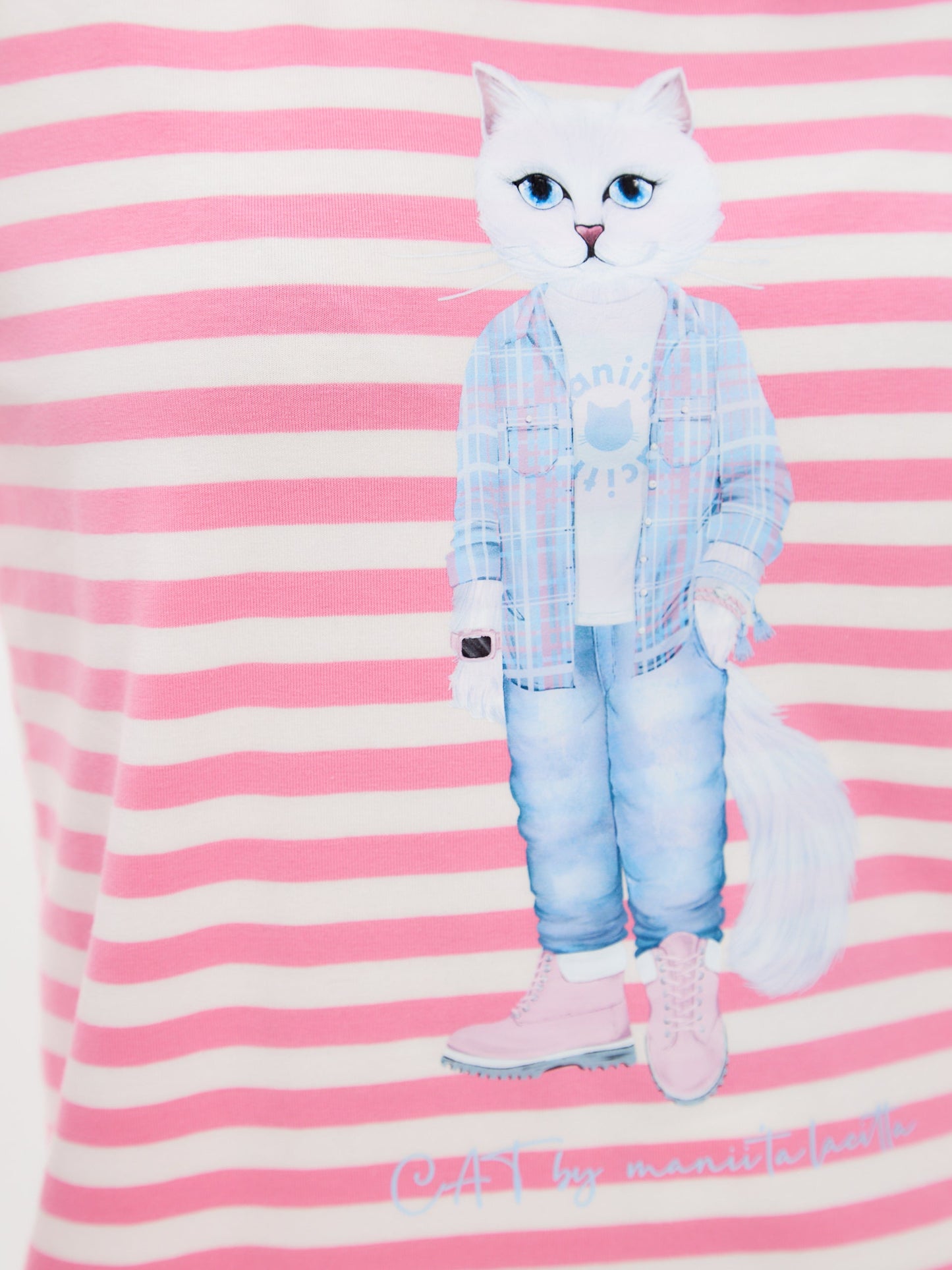 Pink Printed Longsleeve COUNTRY WHITE CAT - Maniita Lacitta