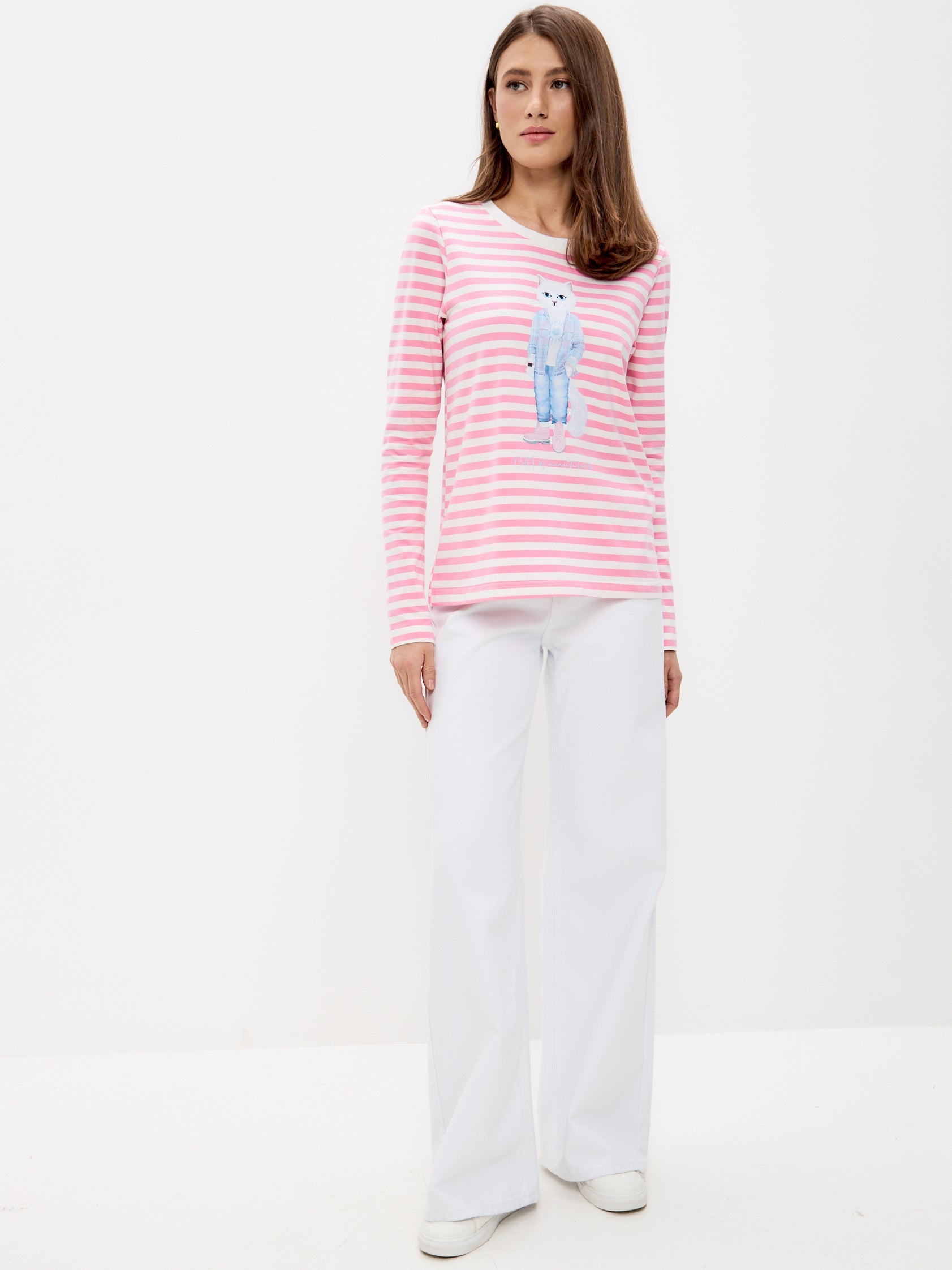 Pink Printed Longsleeve COUNTRY WHITE CAT - Maniita Lacitta